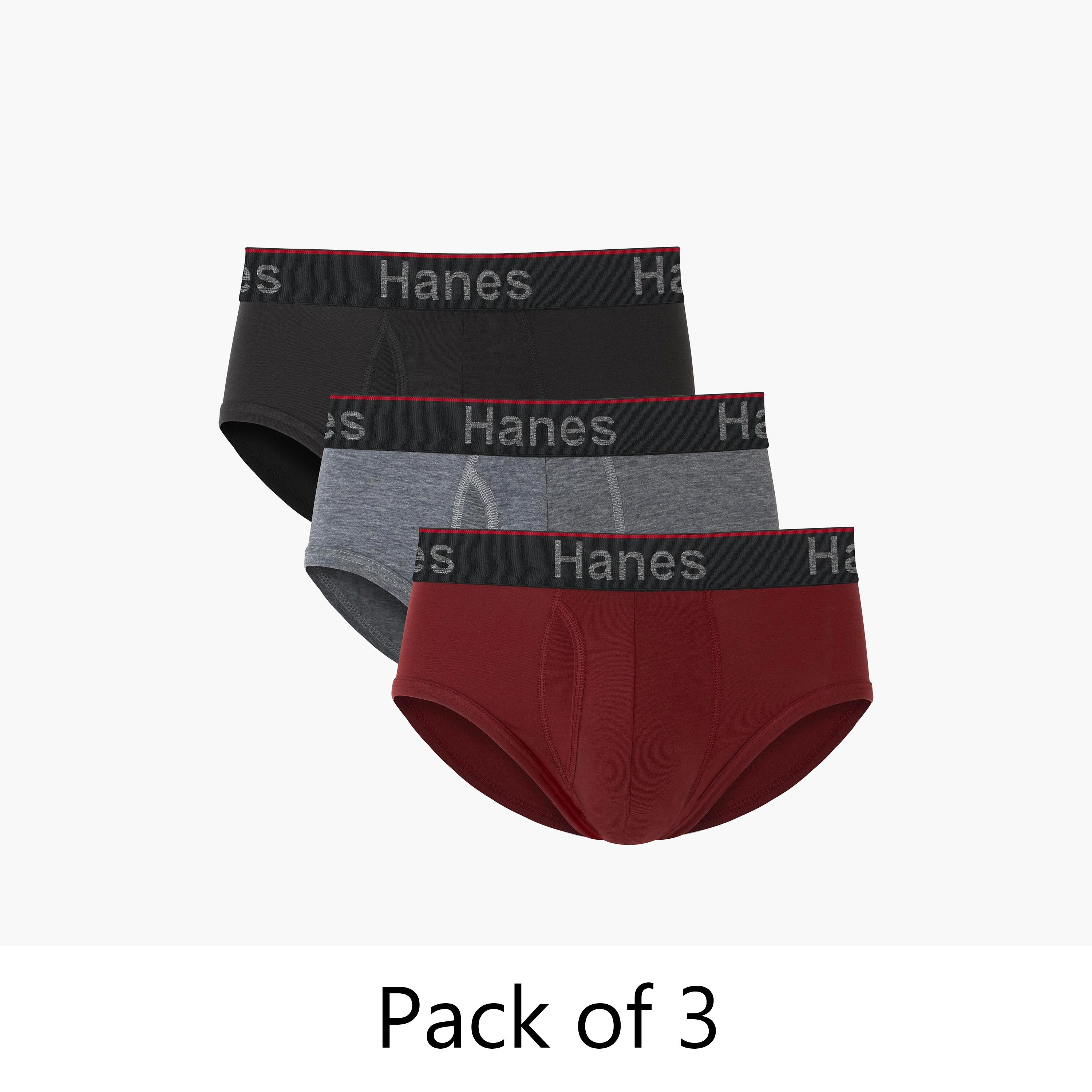 Hanes Pack of 3 Brand Print Waistband Men's Briefs-men-clothing-innerwear-underwear-image-1