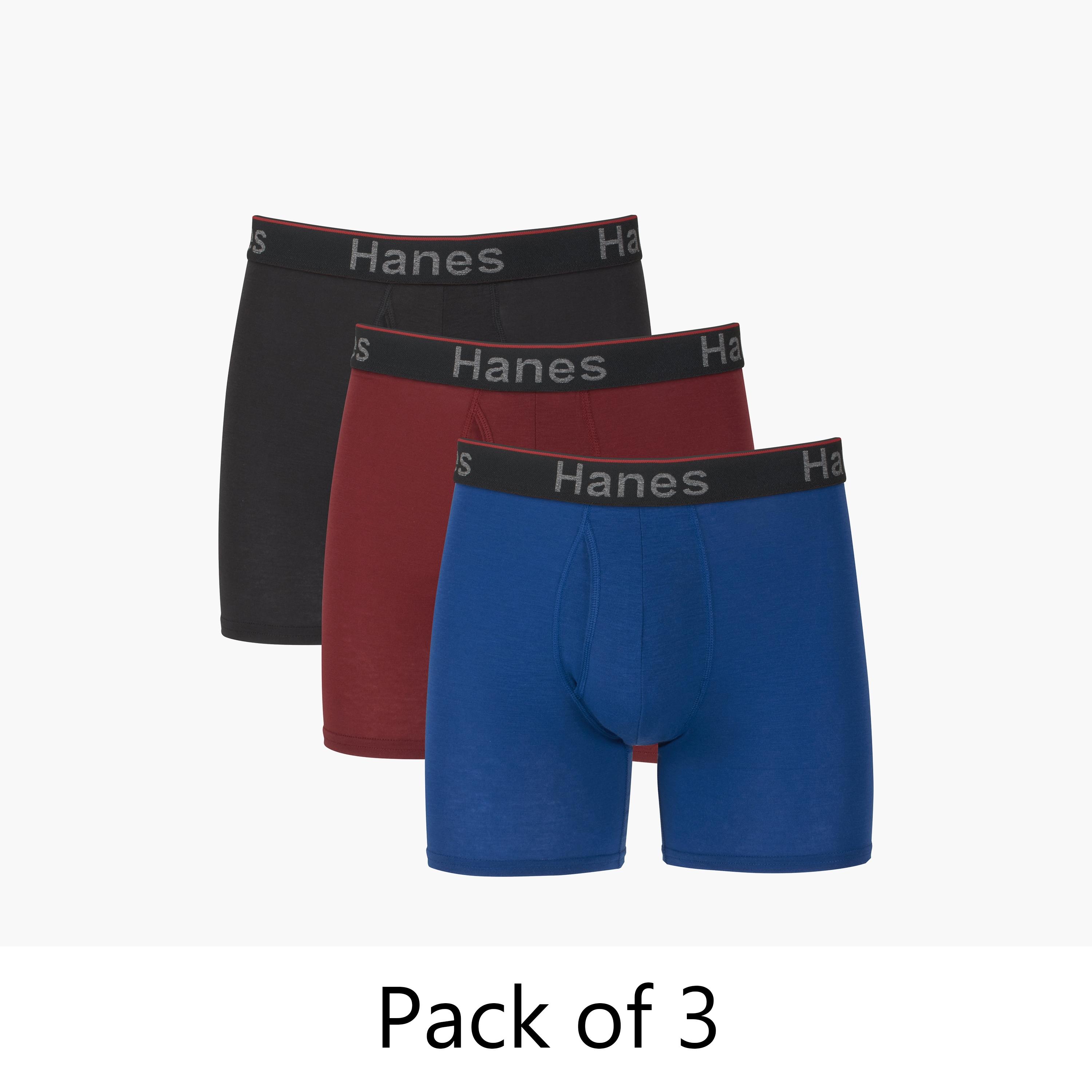 Hanes Pack of 3 Brand Print Waistband Men's Boxer Briefs-men-clothing-innerwear-underwear-image-1
