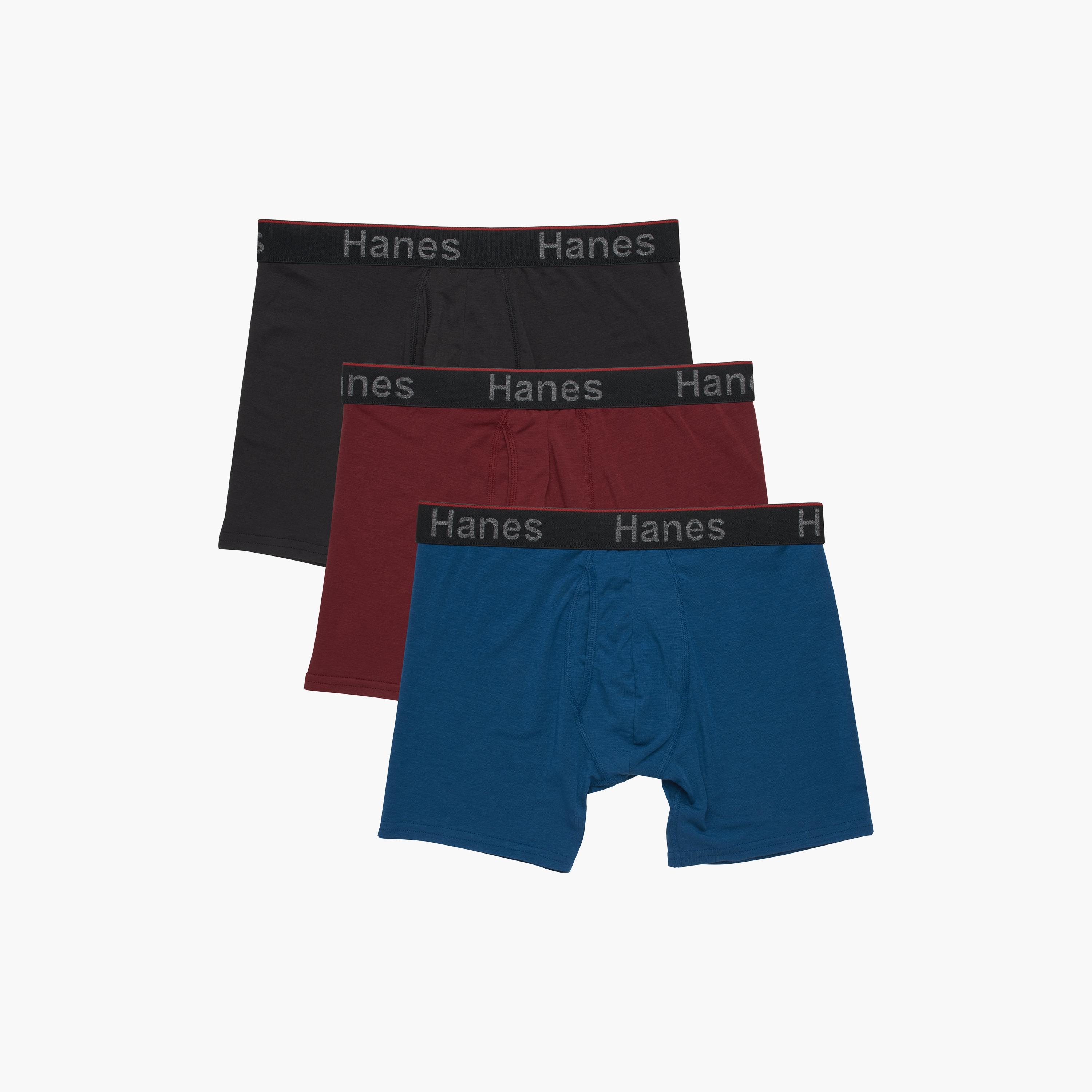 Hanes Pack of 3 Brand Print Waistband Men's Boxer Briefs-men-clothing-innerwear-underwear-image-2