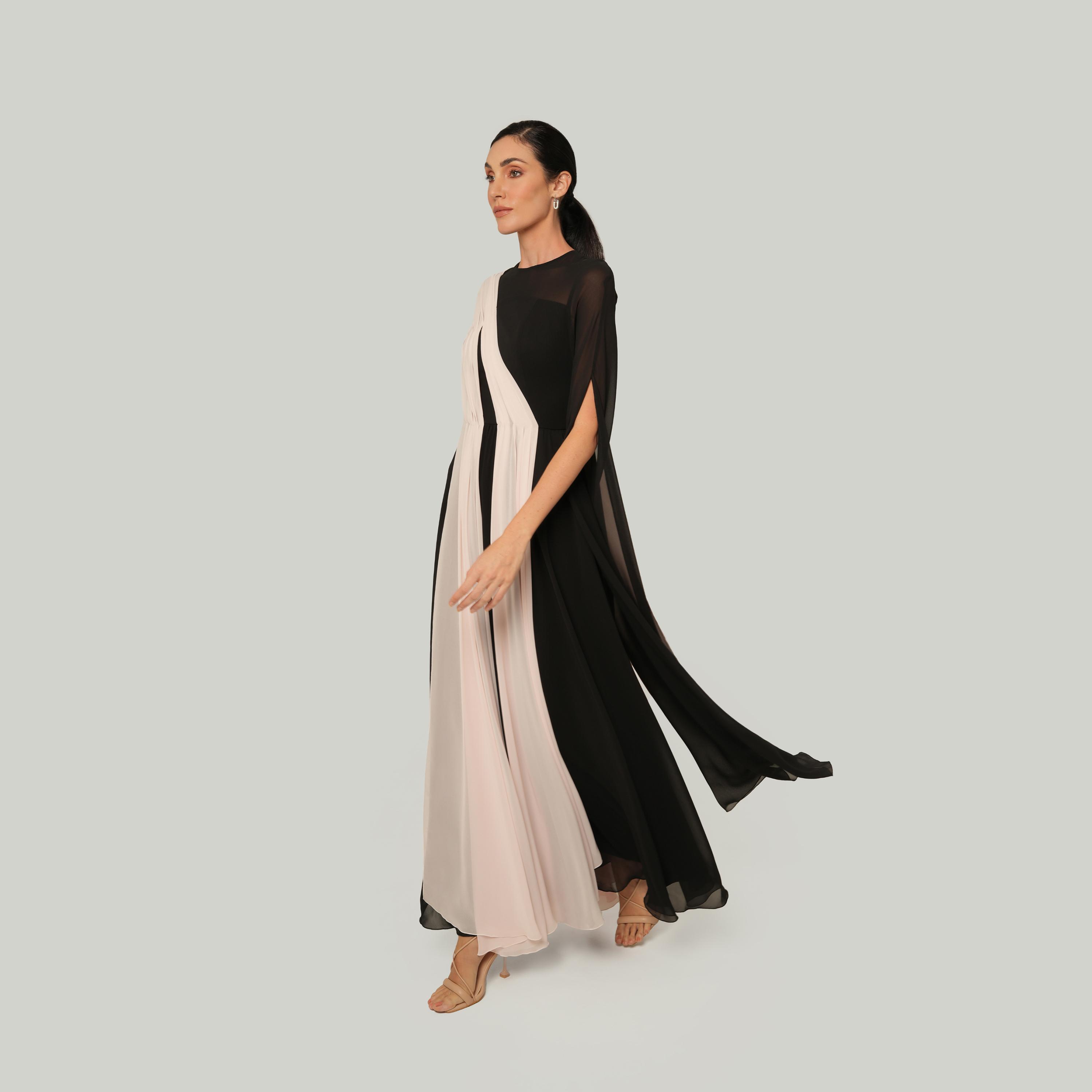 Chase Label Basma Chiffon Cape Sleeves Drape Style Women's Evening Maxi Dress-women-clothing-dresses-image-2
