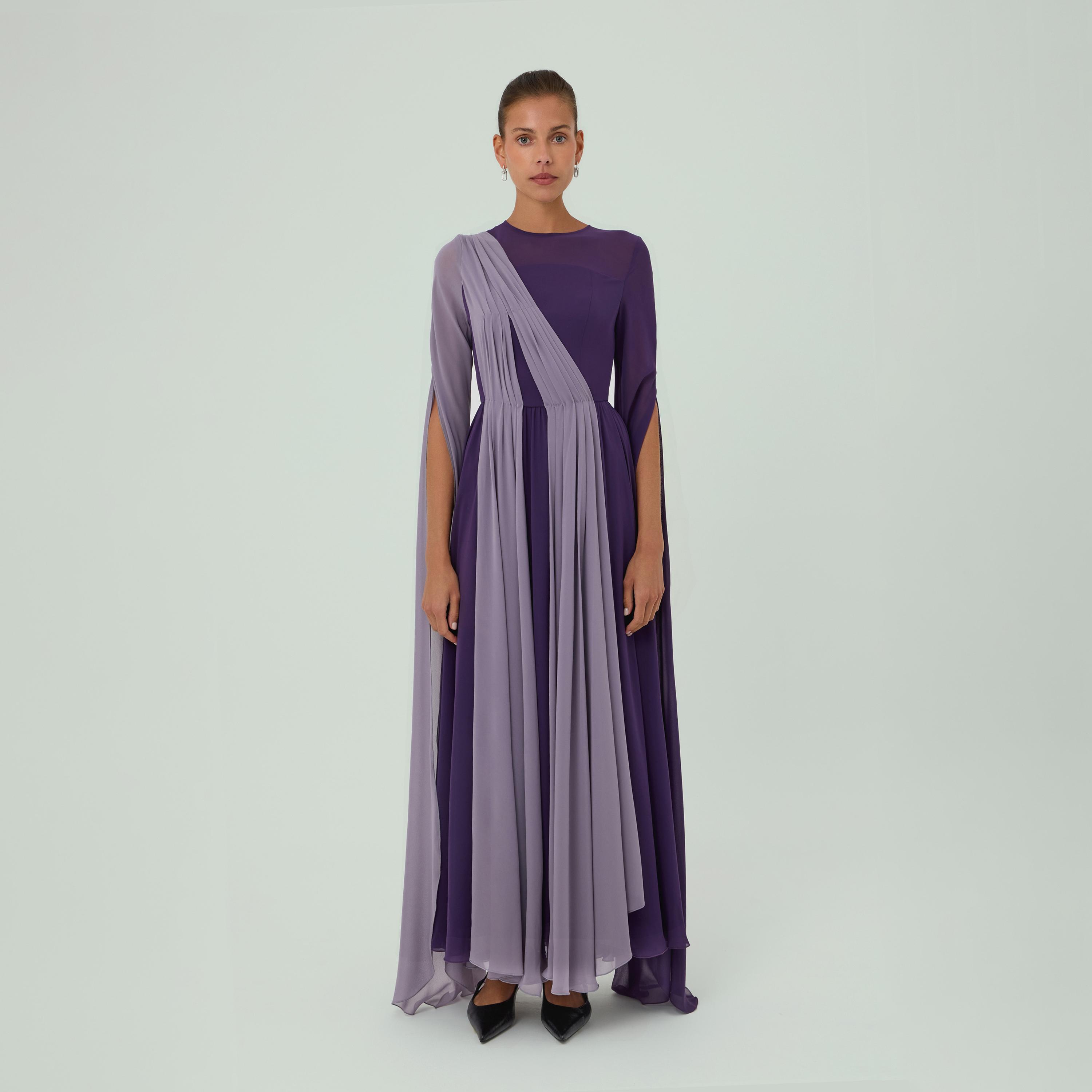 Chase Label Basma Chiffon Cape Sleeves Drape Style Women's Evening Maxi Dress-women-clothing-dresses-image-6