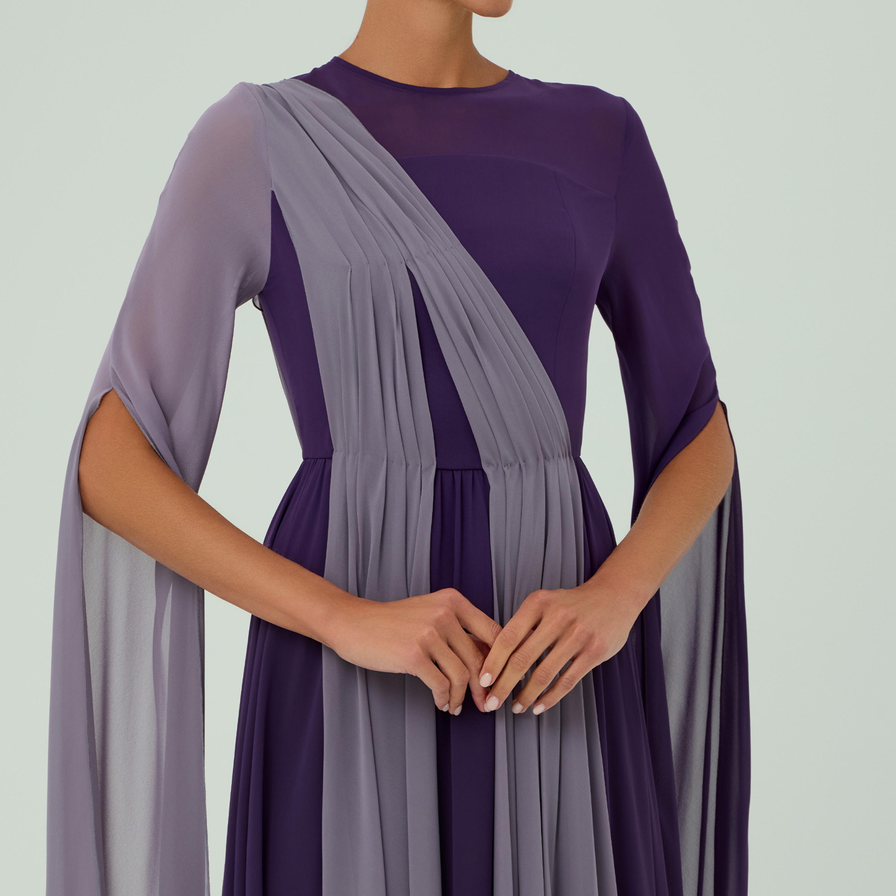 Chase Label Basma Chiffon Cape Sleeves Drape Style Women's Evening Maxi Dress-women-clothing-dresses-image-4