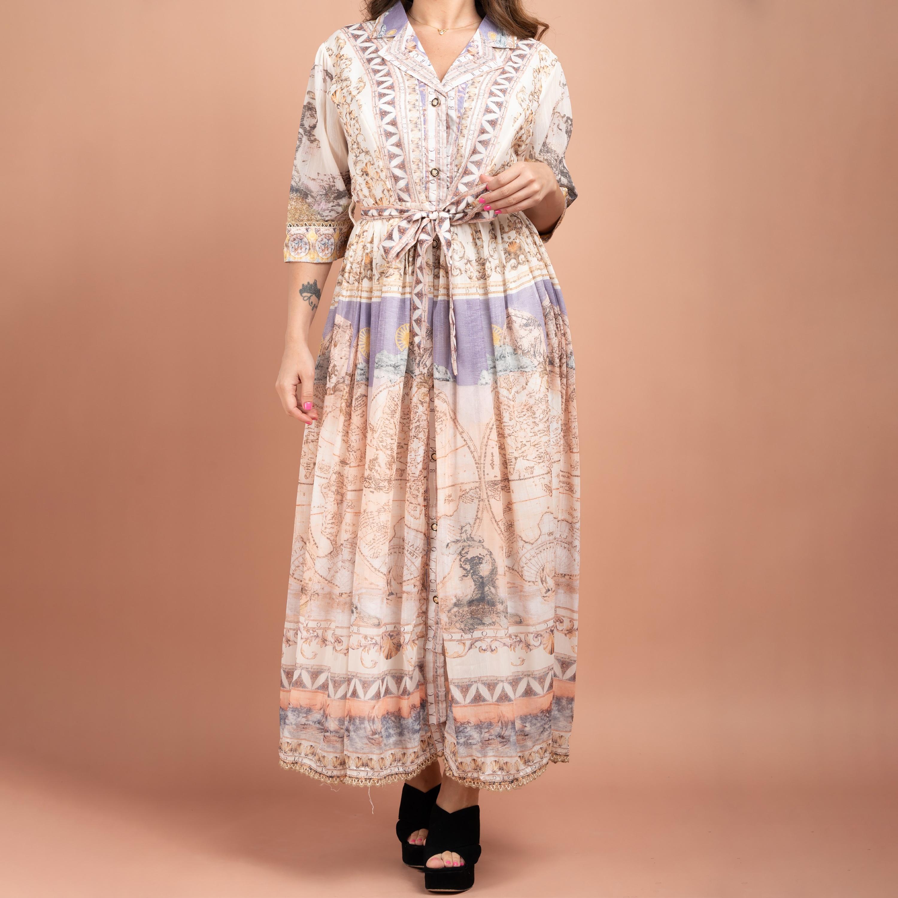 جلابية ذات ياقة كوبية مطبوعة بالكامل من إيككسا-women-clothing-dresses-image-7