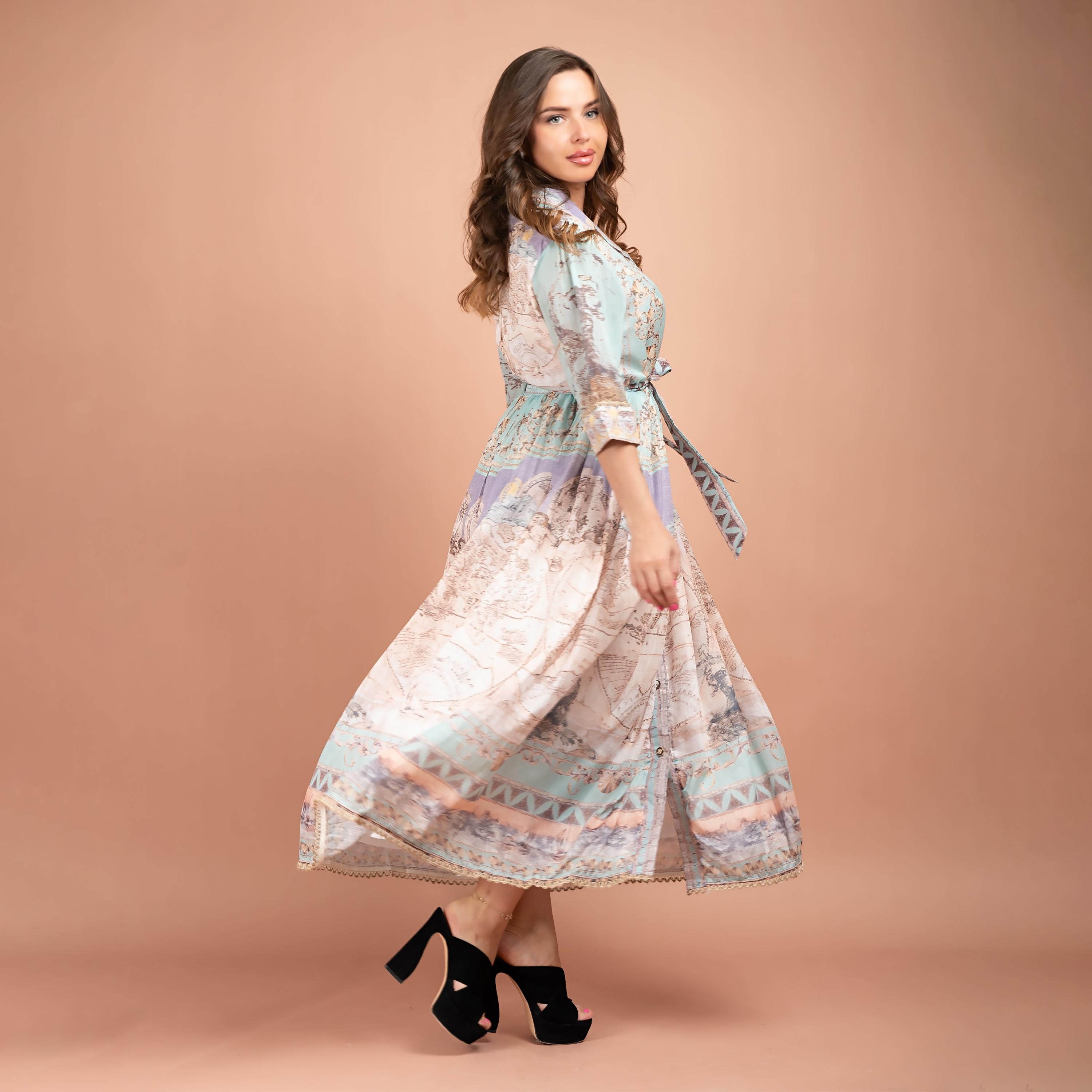 IKKXA Cuban Collar All Over Print Jalabiya-women-clothing-dresses-image-4