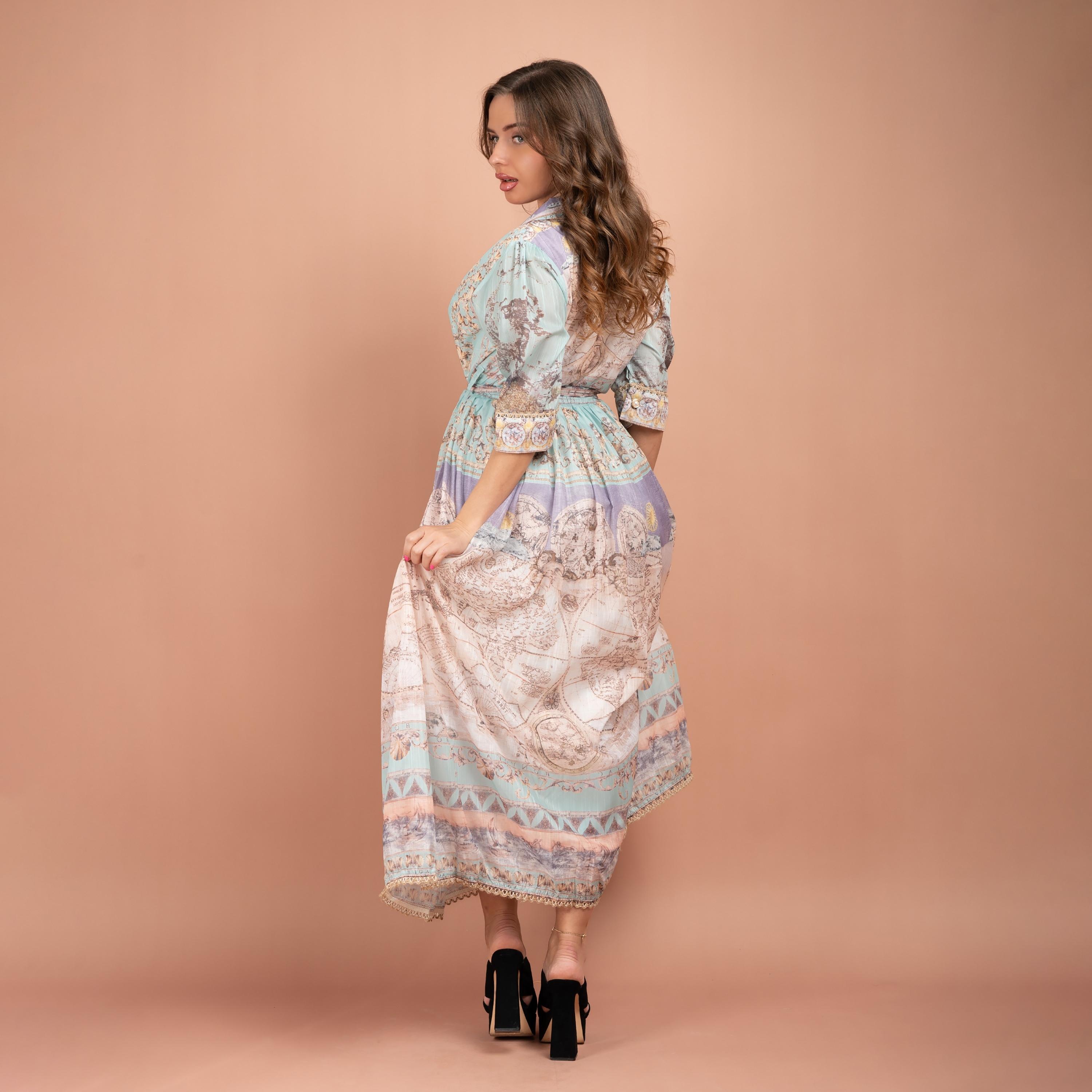 IKKXA Cuban Collar All Over Print Jalabiya-women-clothing-dresses-image-5