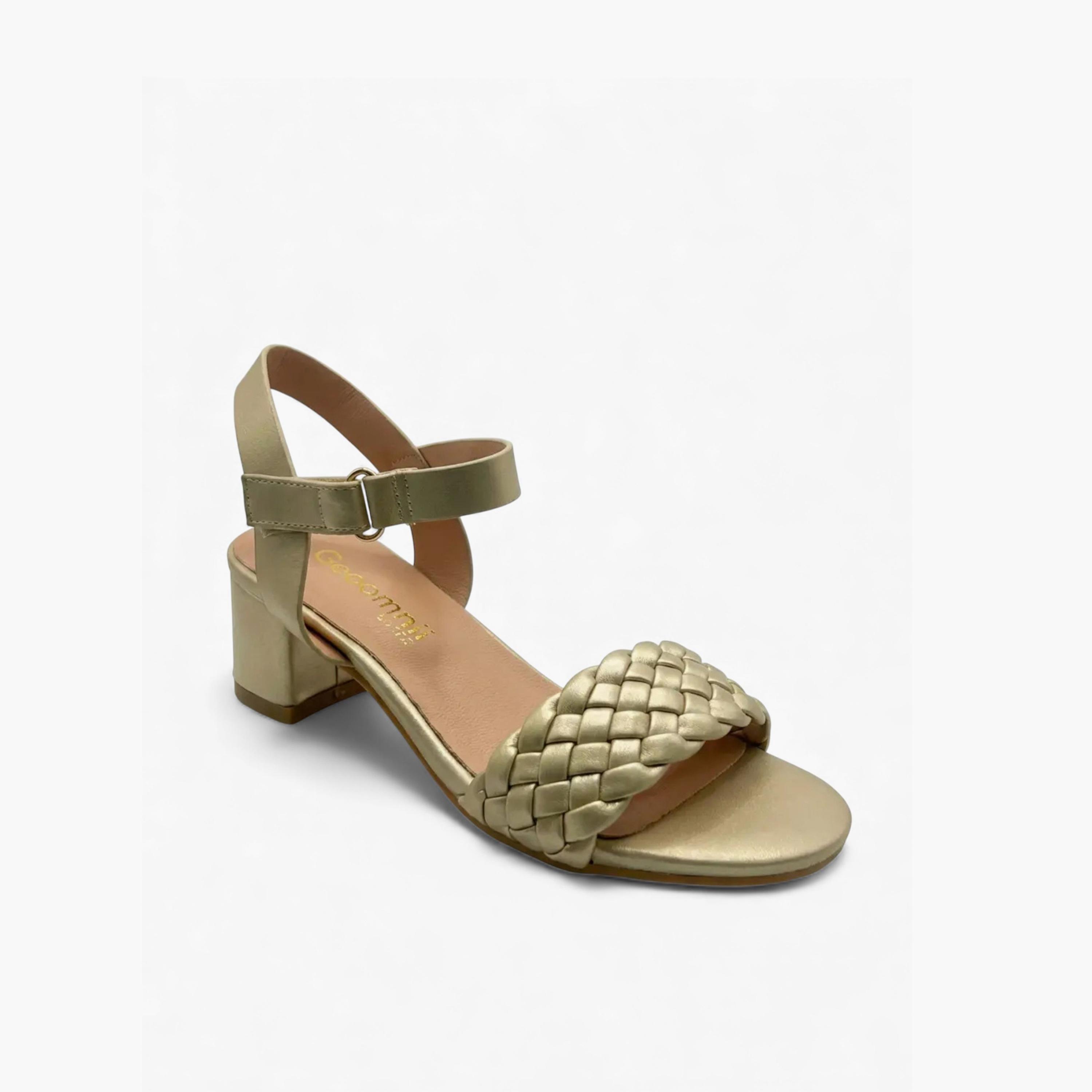 Geoomnii Girls Hook & Loop Leaurel Heel Sandals | CLD0326-25-GOLD-girls-shoes-sandals-image-1