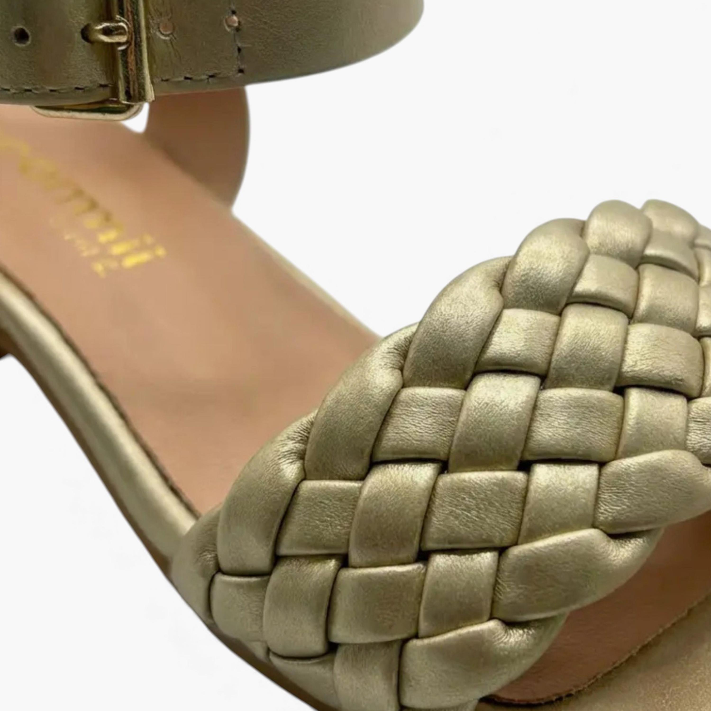 Geoomnii Girls Hook & Loop Leaurel Heel Sandals | CLD0326-25-GOLD-girls-shoes-sandals-image-2