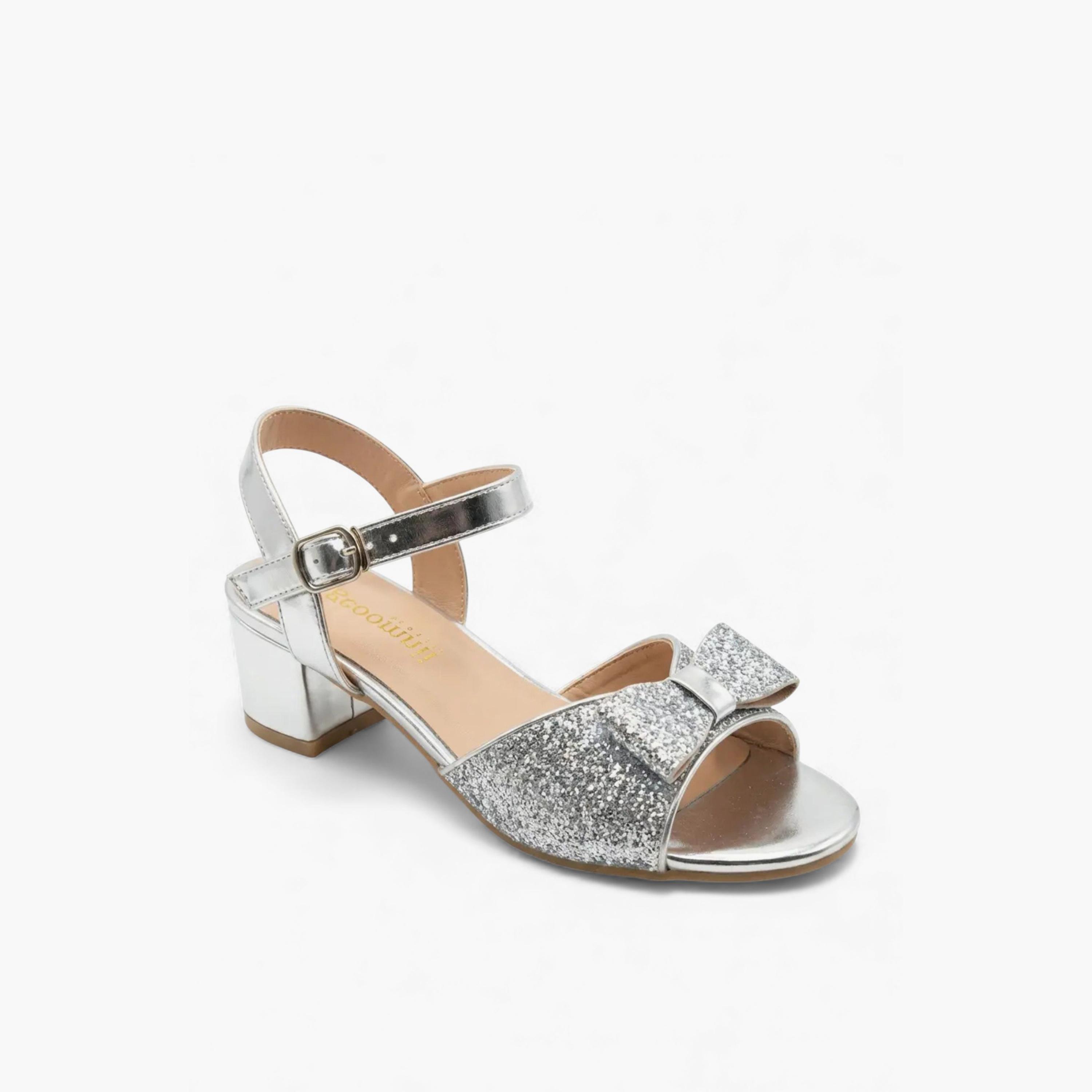 Geoomnii Girls Buckle Mearieam Heel Sandals | CLD0326-51-SILVER-girls-shoes-sandals-image-1