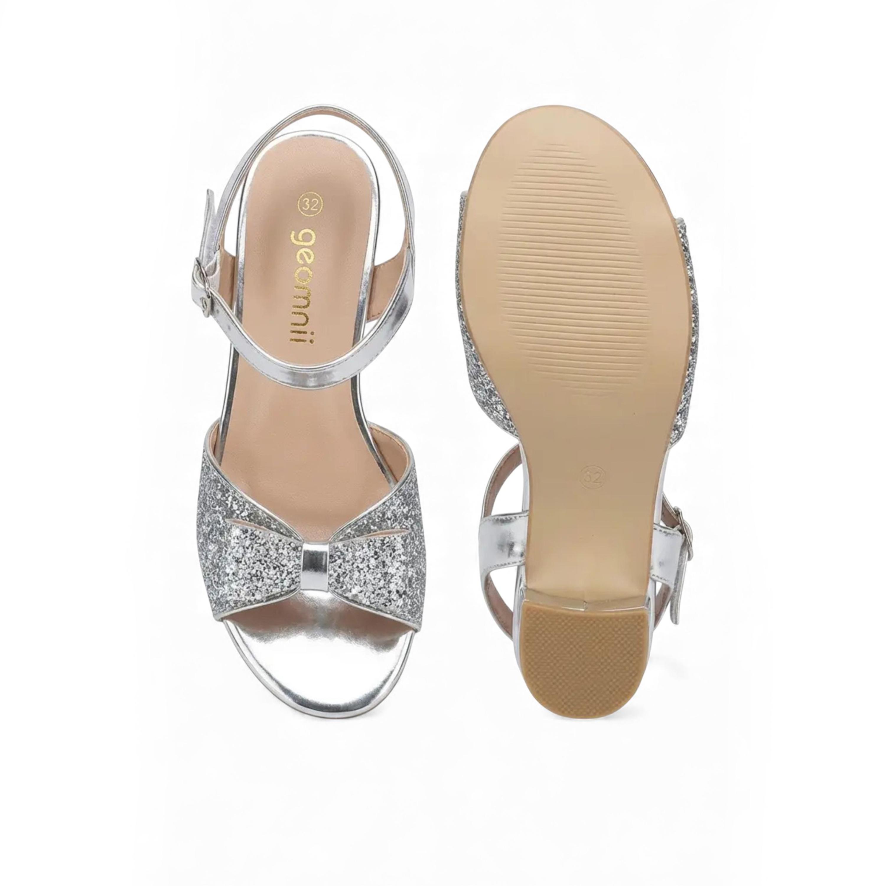 Geoomnii Girls Buckle Mearieam Heel Sandals | CLD0326-51-SILVER-girls-shoes-sandals-image-3