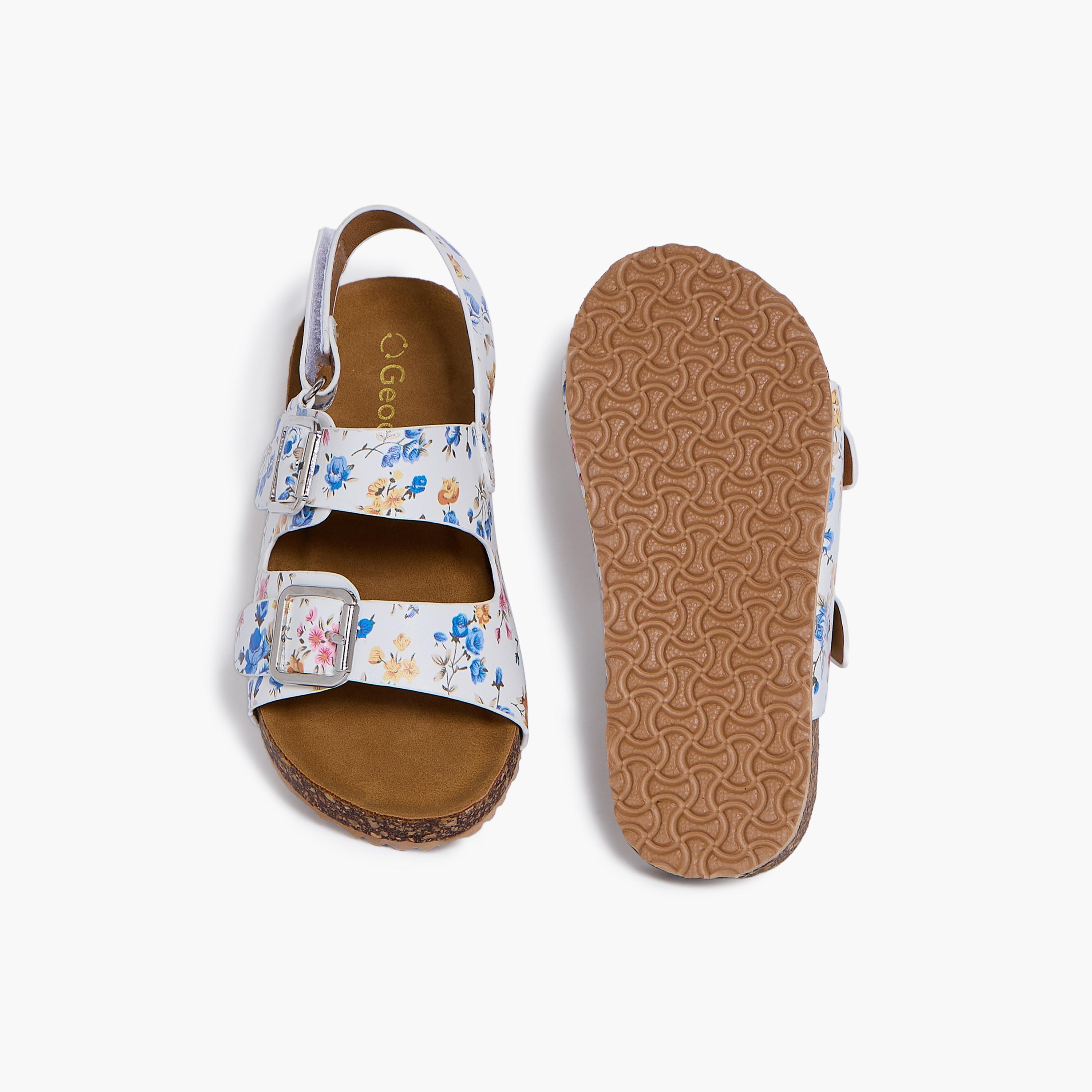 جيومني - صندل ريكويل مسطح مشبك وحلقة للبنات | CLD0809-1-MULTIWHITE-girls-shoes-sandals-image-3