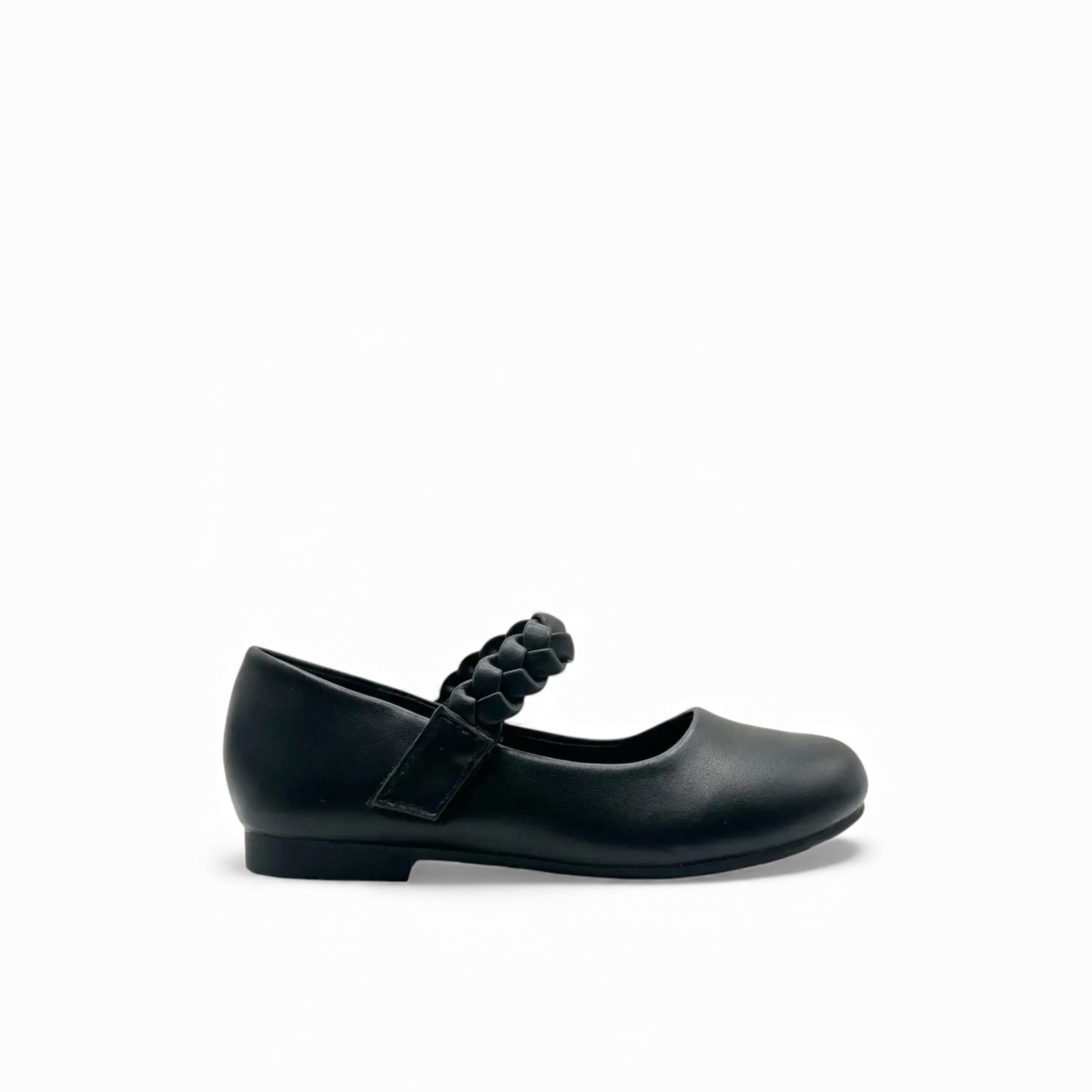 Geoomnii Girls Hook & Loop Roxanne Mary Jane | CLD919-5-BLACK-girls-shoes-ballerinas-image-4
