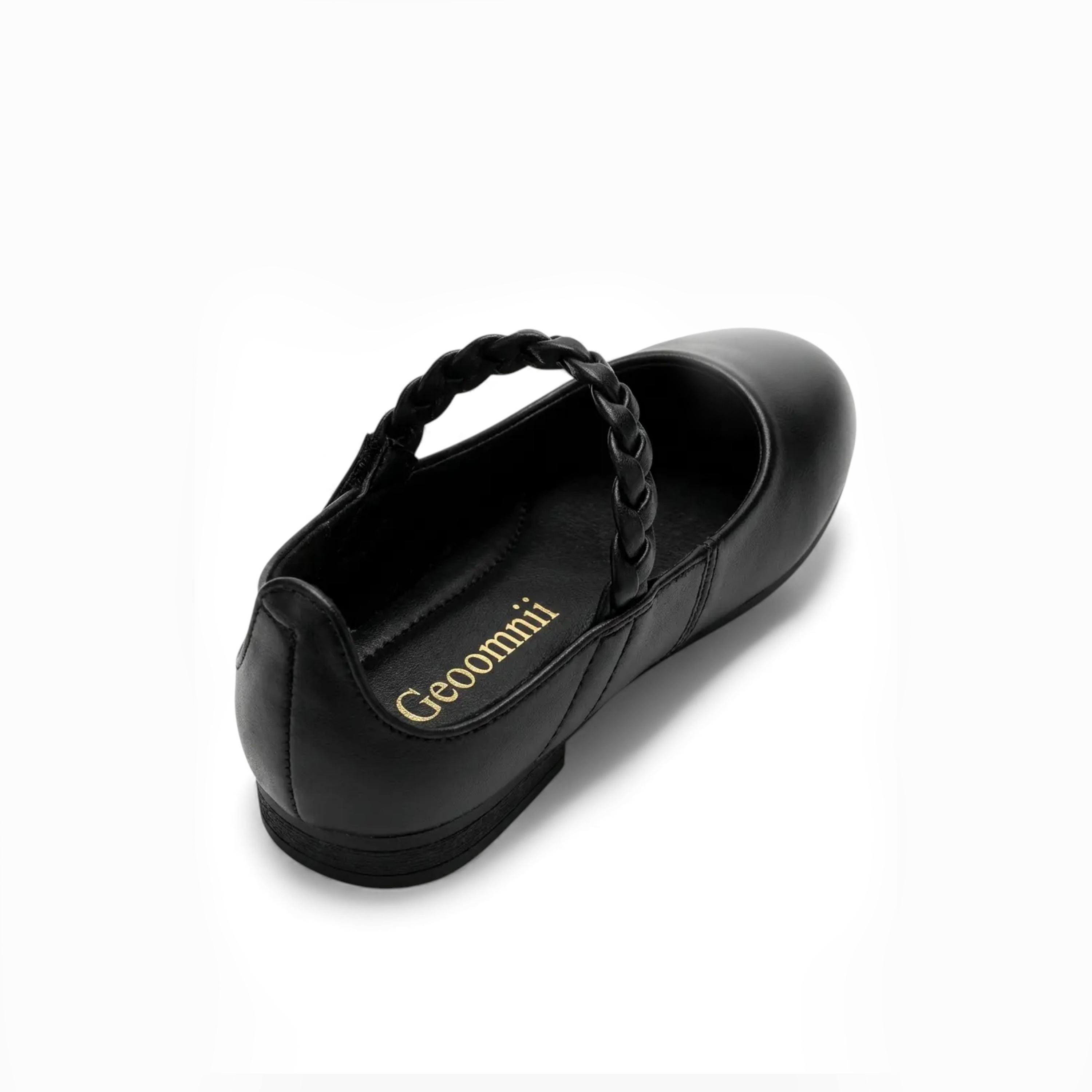 Geoomnii Girls Hook & Loop Roxanne Mary Jane | CLD919-5-BLACK-girls-shoes-ballerinas-image-5