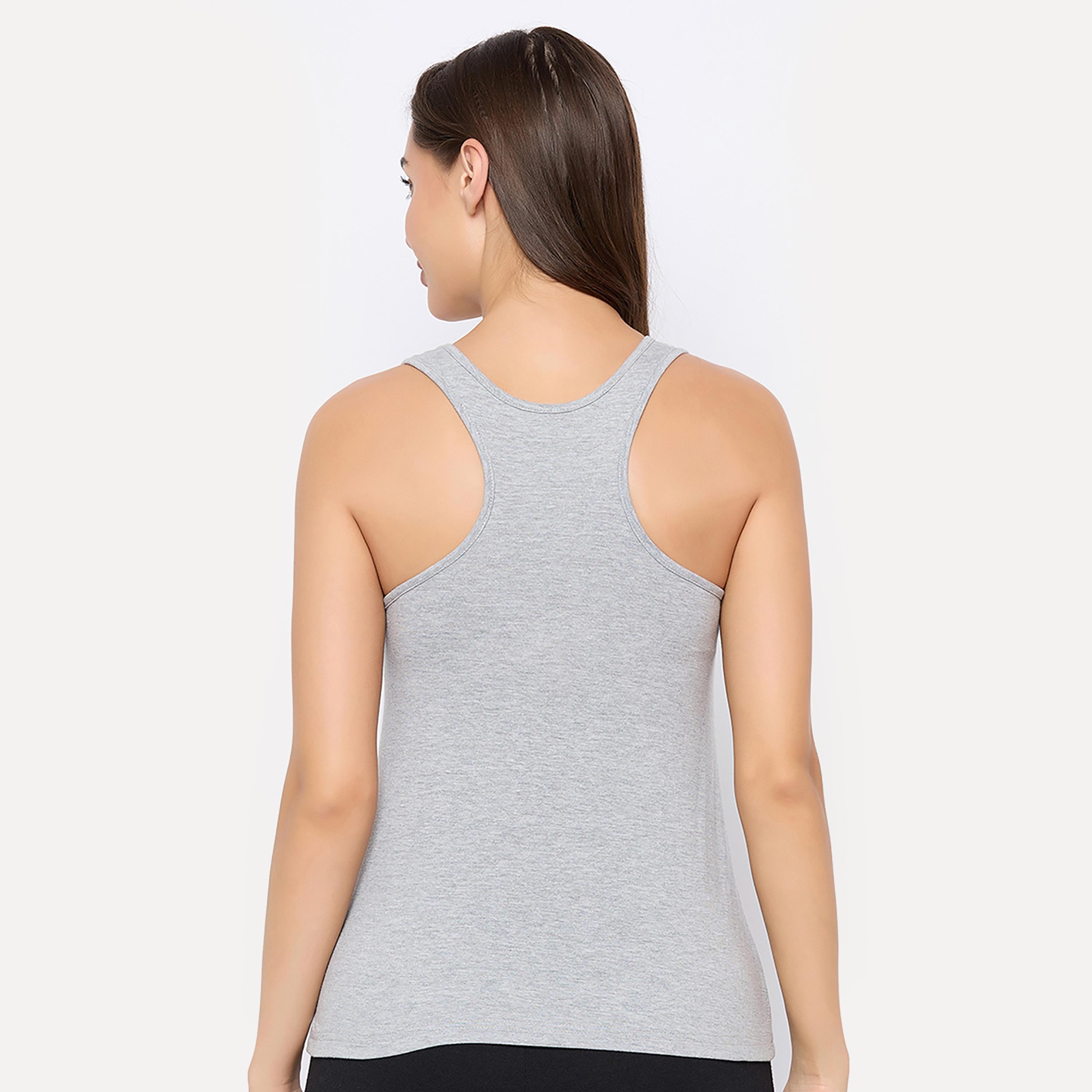 Clovia Cotton Women's Tank Top in Grey-women-clothing-lingerie-camisoles-image-4