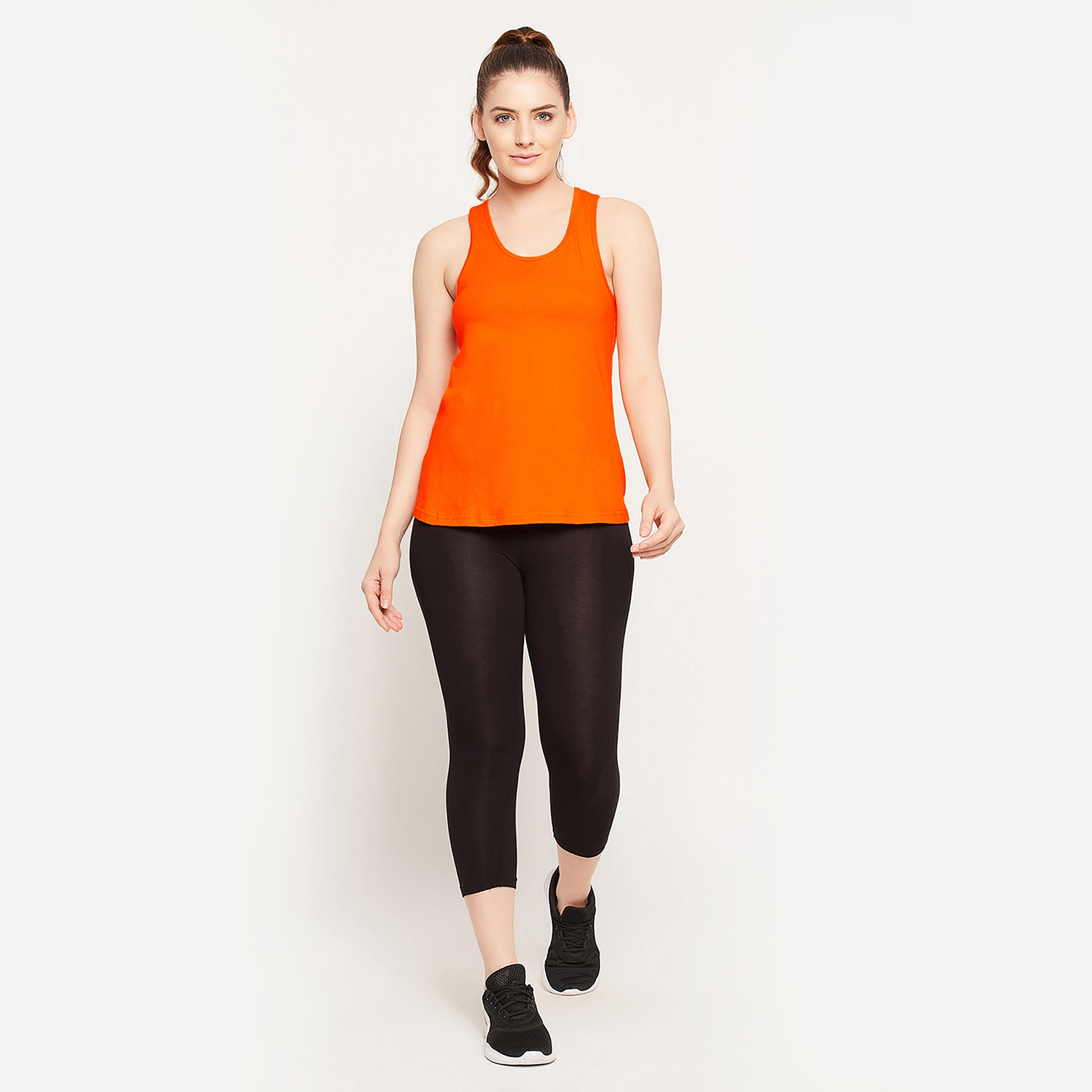بلوزة قصيرة نسائية من القطن مع ريسرباك باللون البرتقالي من كلوفيا-women-clothing-lingerie-camisoles-image-2