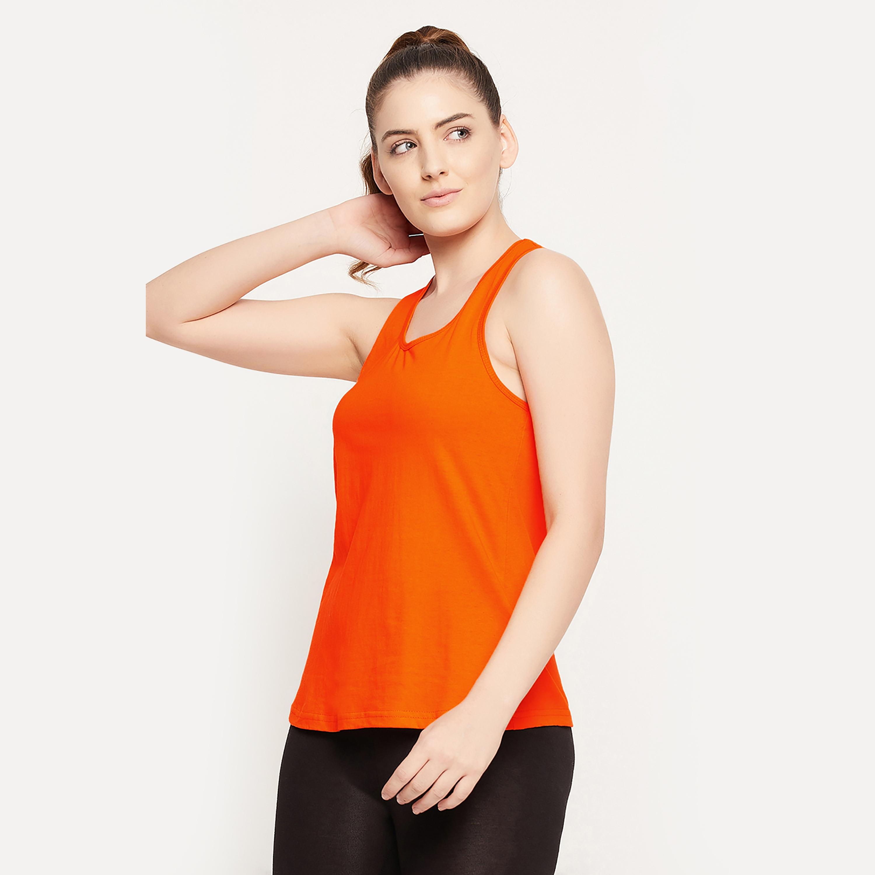 بلوزة قصيرة نسائية من القطن مع ريسرباك باللون البرتقالي من كلوفيا-women-clothing-lingerie-camisoles-image-3