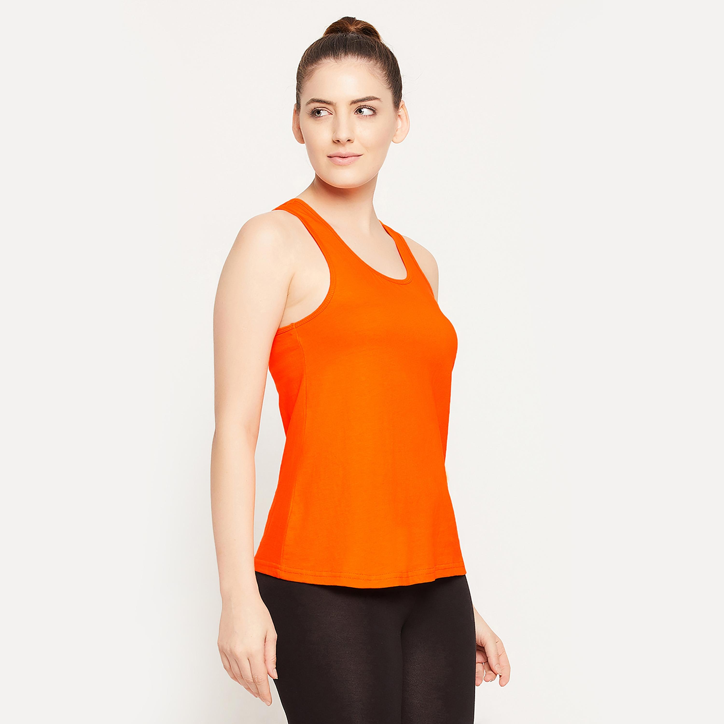 بلوزة قصيرة نسائية من القطن مع ريسرباك باللون البرتقالي من كلوفيا-women-clothing-lingerie-camisoles-image-4