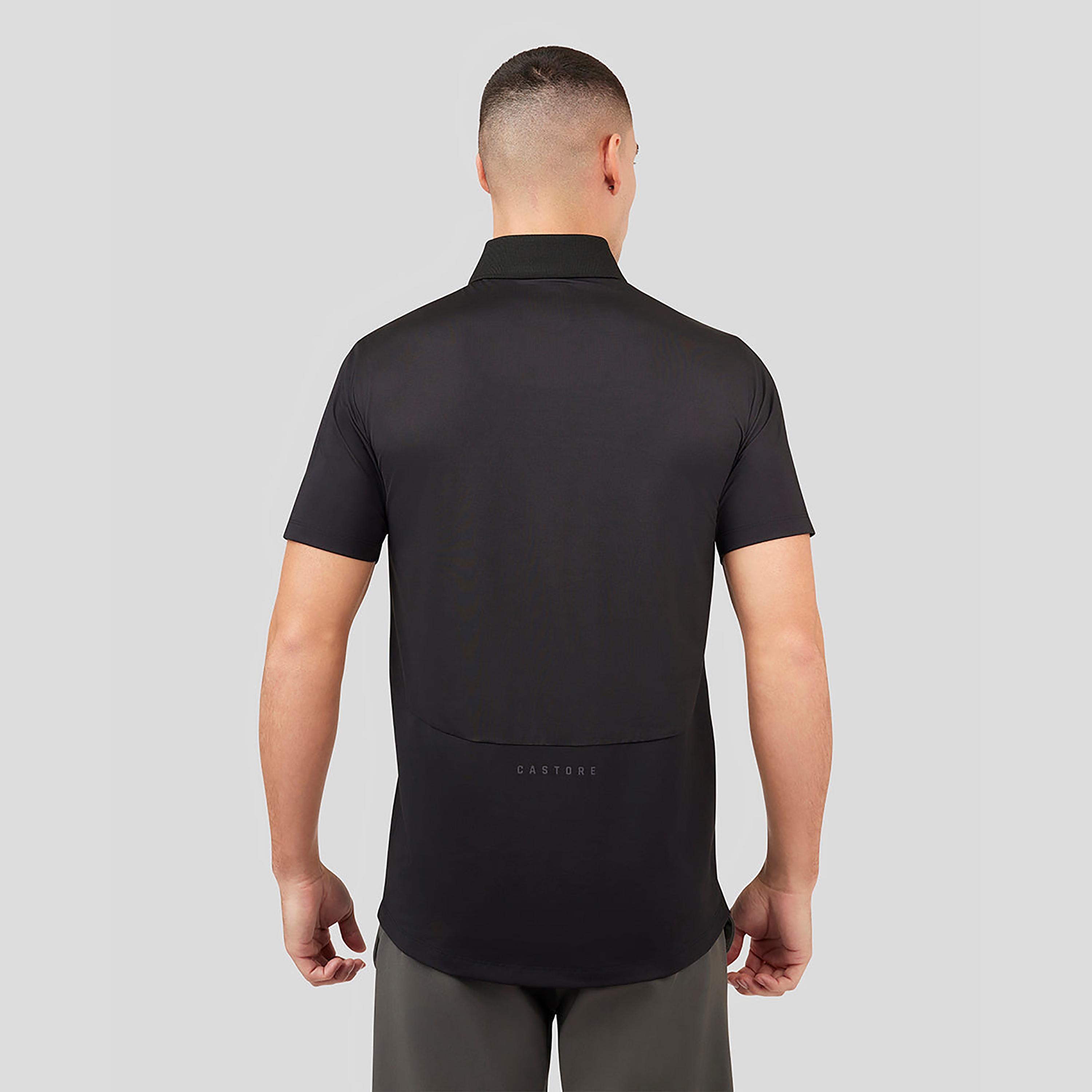 Castore Men's Collar Neck Short Sleeves Onyx Golf Breathable Polo T-Shirt - Black-men-clothing-sportswearandactivewear-tshirtsandpolos-image-2