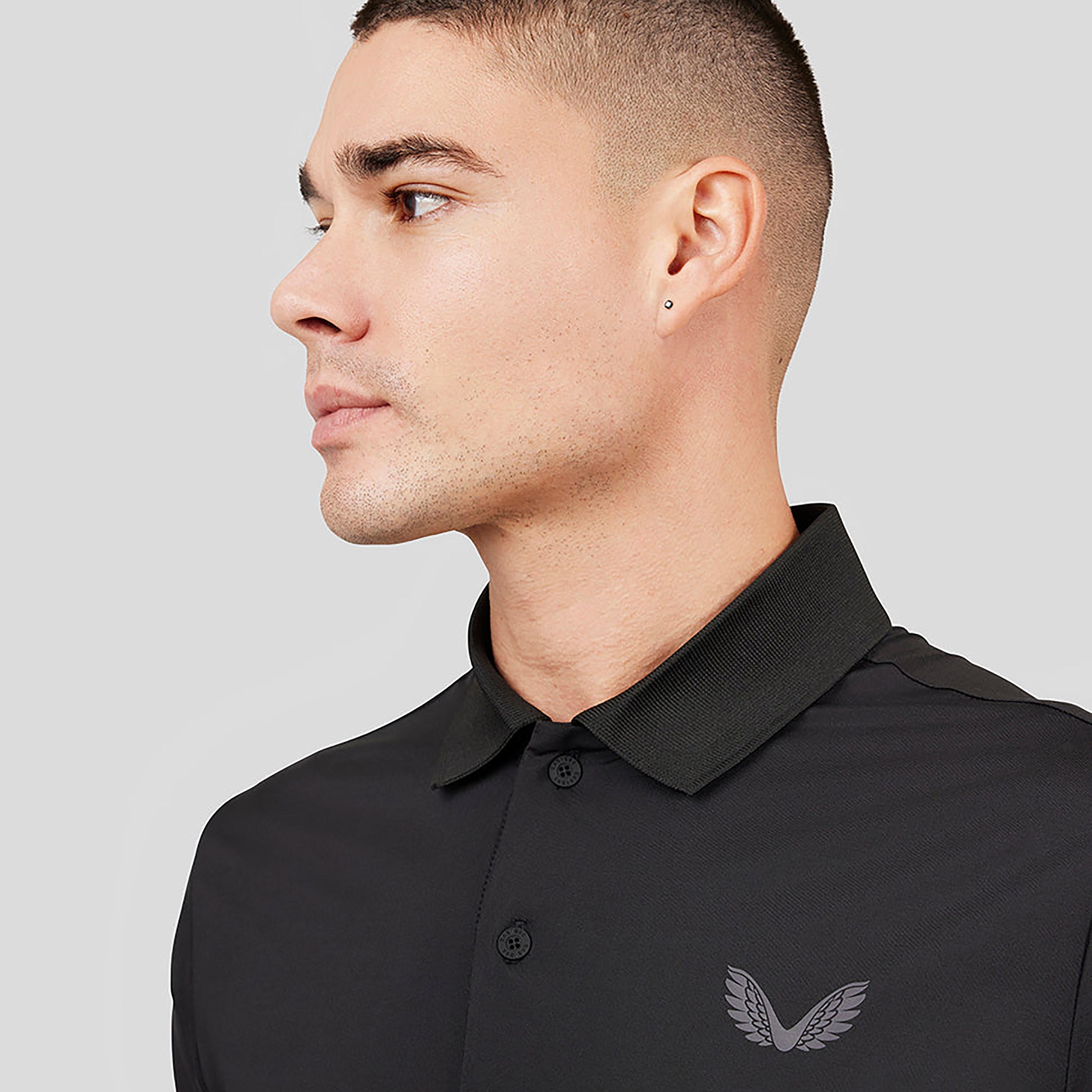 Castore Men's Collar Neck Short Sleeves Onyx Golf Breathable Polo T-Shirt - Black-men-clothing-sportswearandactivewear-tshirtsandpolos-image-4