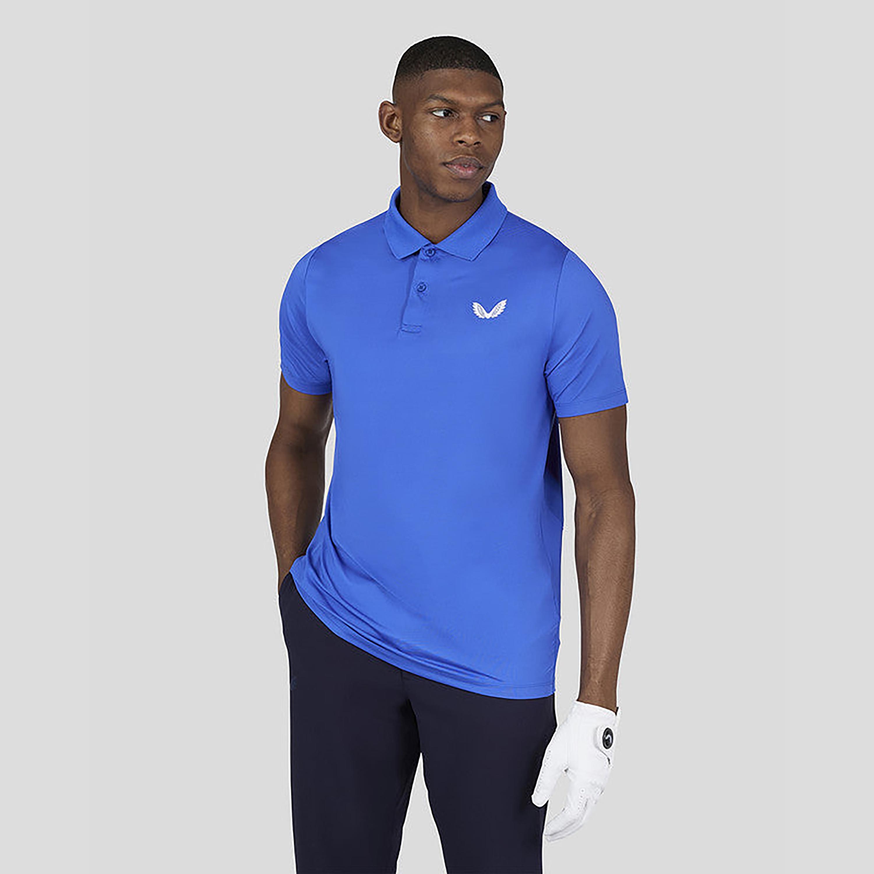 Castore Men's Collar Neck Short Sleeves Breathable Polo T-Shirt - Navy-men-clothing-sportswearandactivewear-tshirtsandpolos-image-1