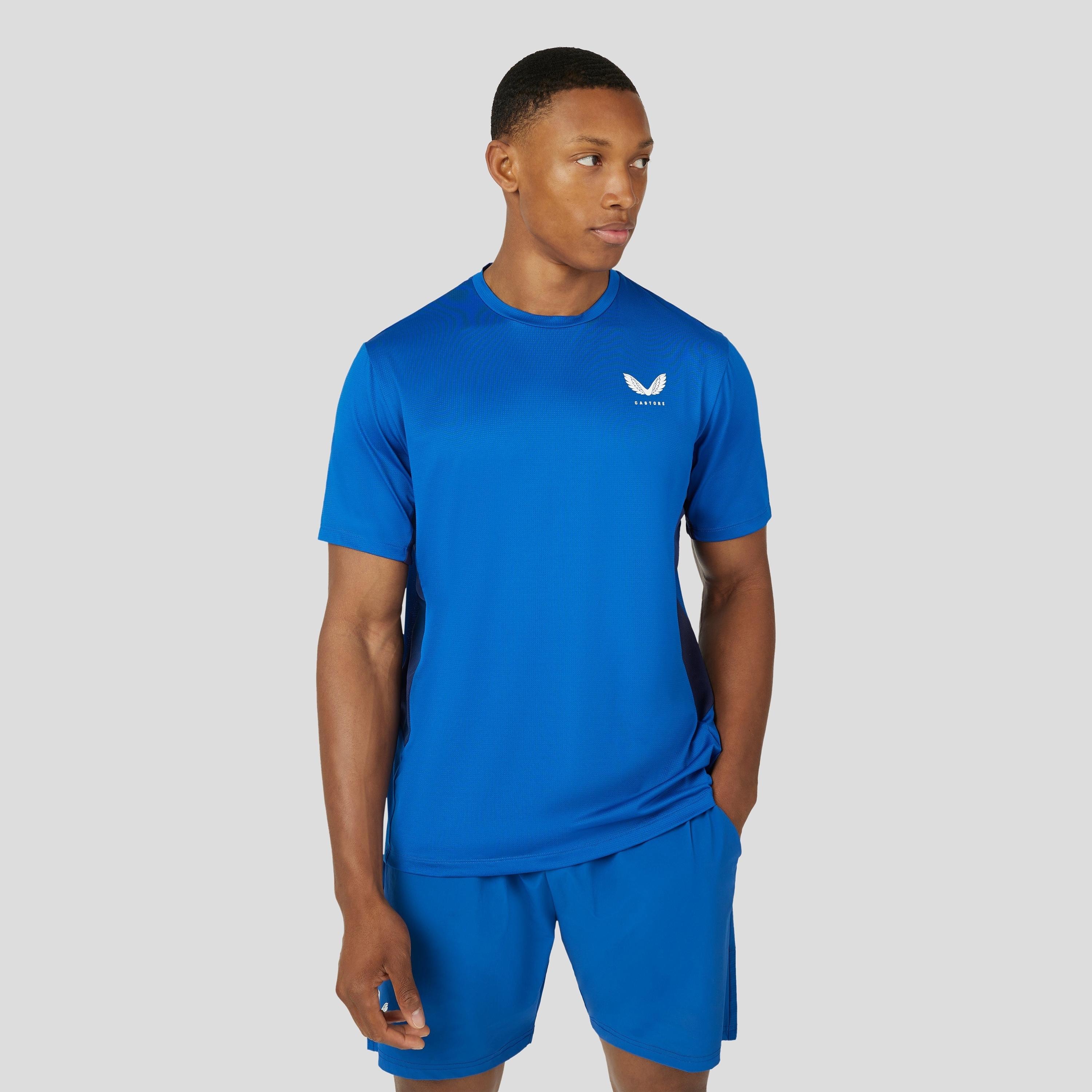 قميص كاستور للرجال بأكمام قصيرة بأكمام قصيرة بأكمام قصيرة - أزرق-men-clothing-sportswearandactivewear-tshirtsandpolos-image-1