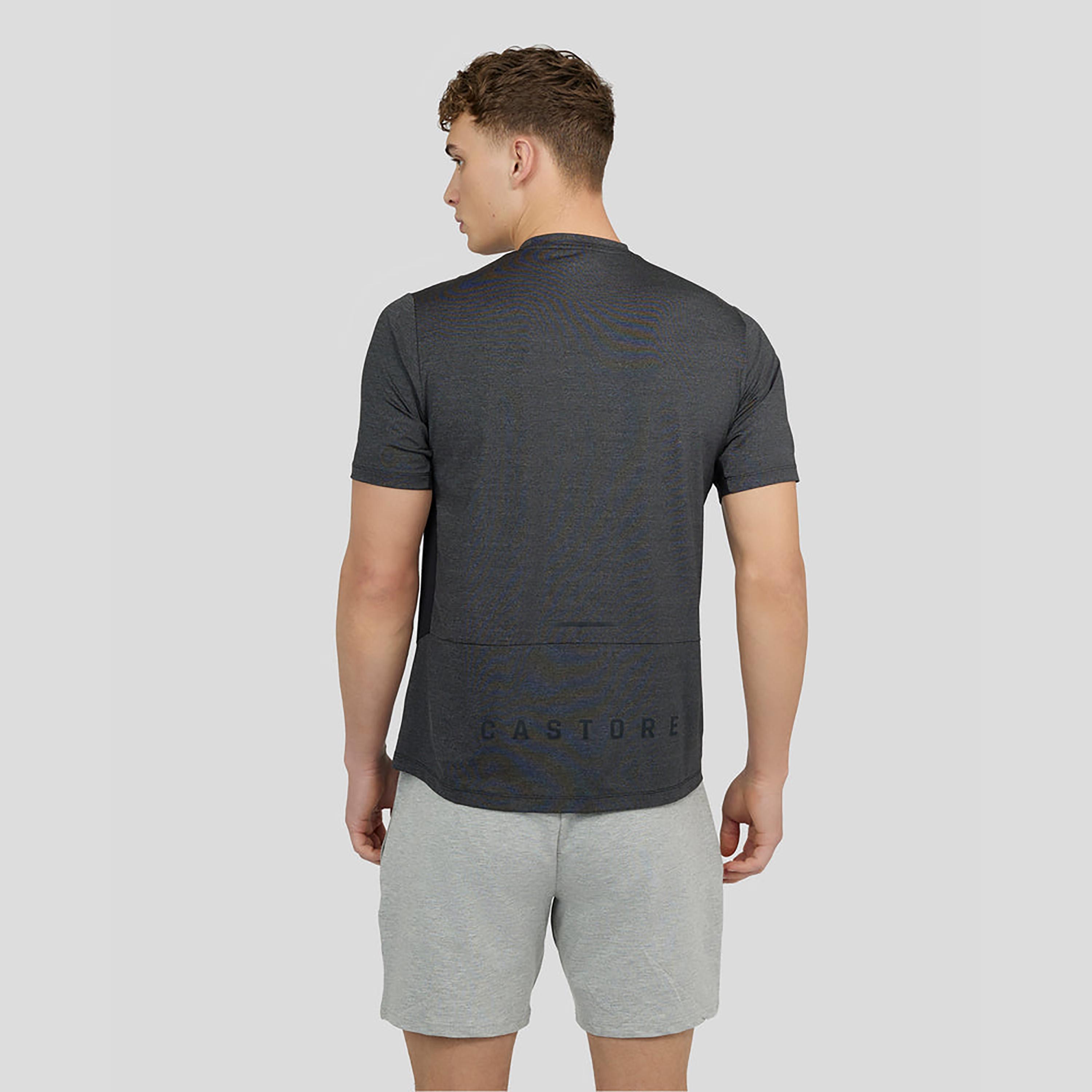 Castore Men's Round Neck Short Sleeves Mesh Mix T-Shirt - Charcoal Marl-men-clothing-sportswearandactivewear-tshirtsandpolos-image-2