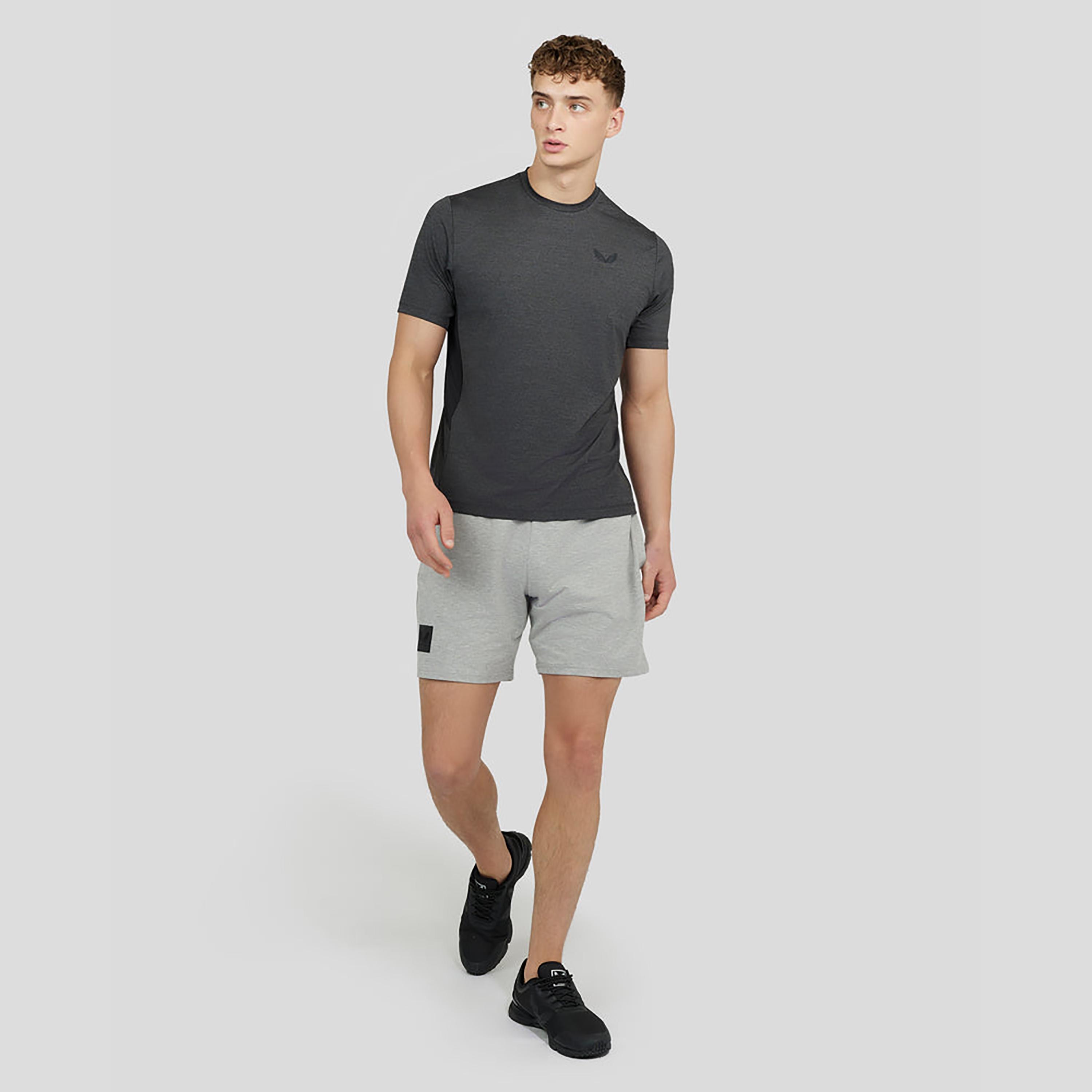Castore Men's Round Neck Short Sleeves Mesh Mix T-Shirt - Charcoal Marl-men-clothing-sportswearandactivewear-tshirtsandpolos-image-3