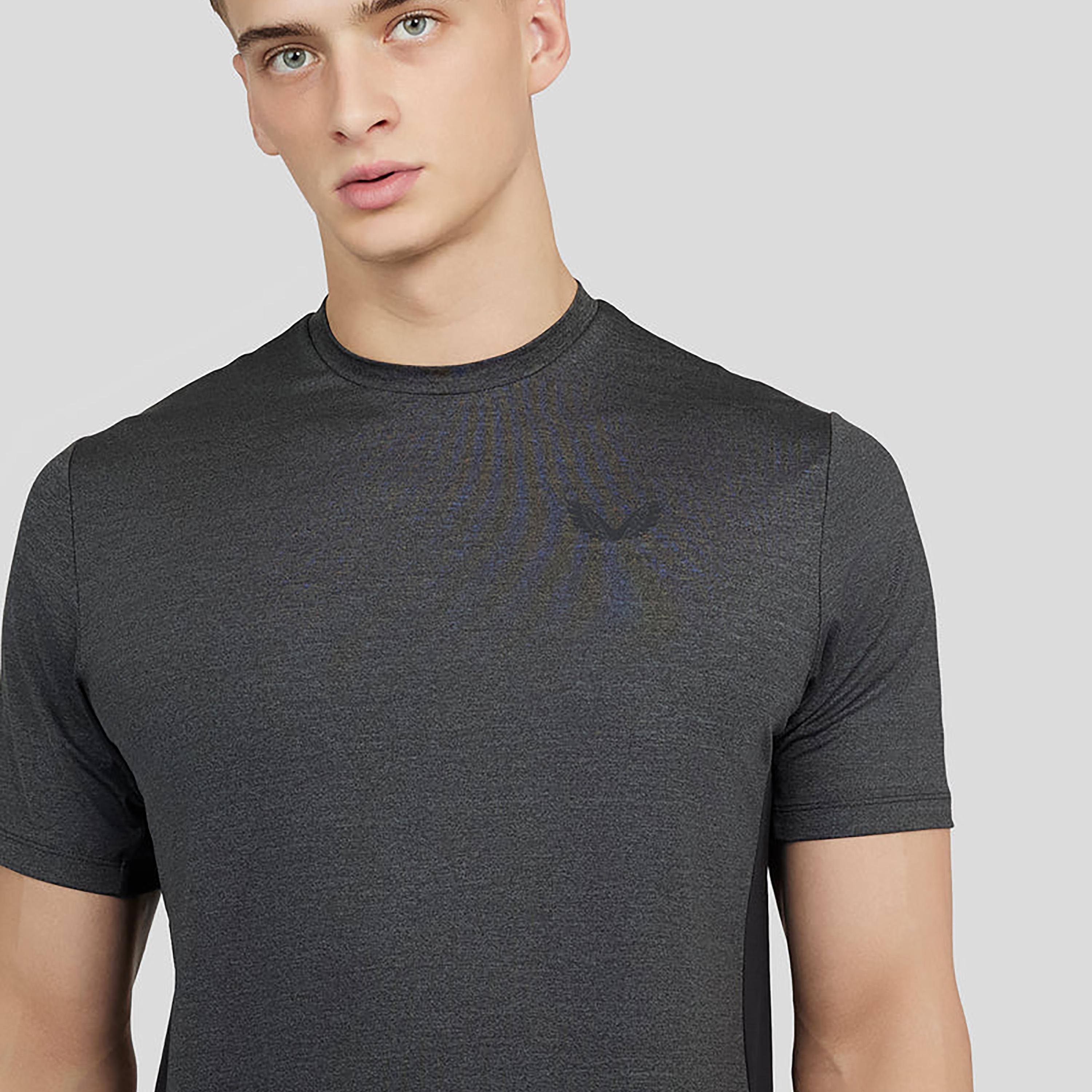 Castore Men's Round Neck Short Sleeves Mesh Mix T-Shirt - Charcoal Marl-men-clothing-sportswearandactivewear-tshirtsandpolos-image-4