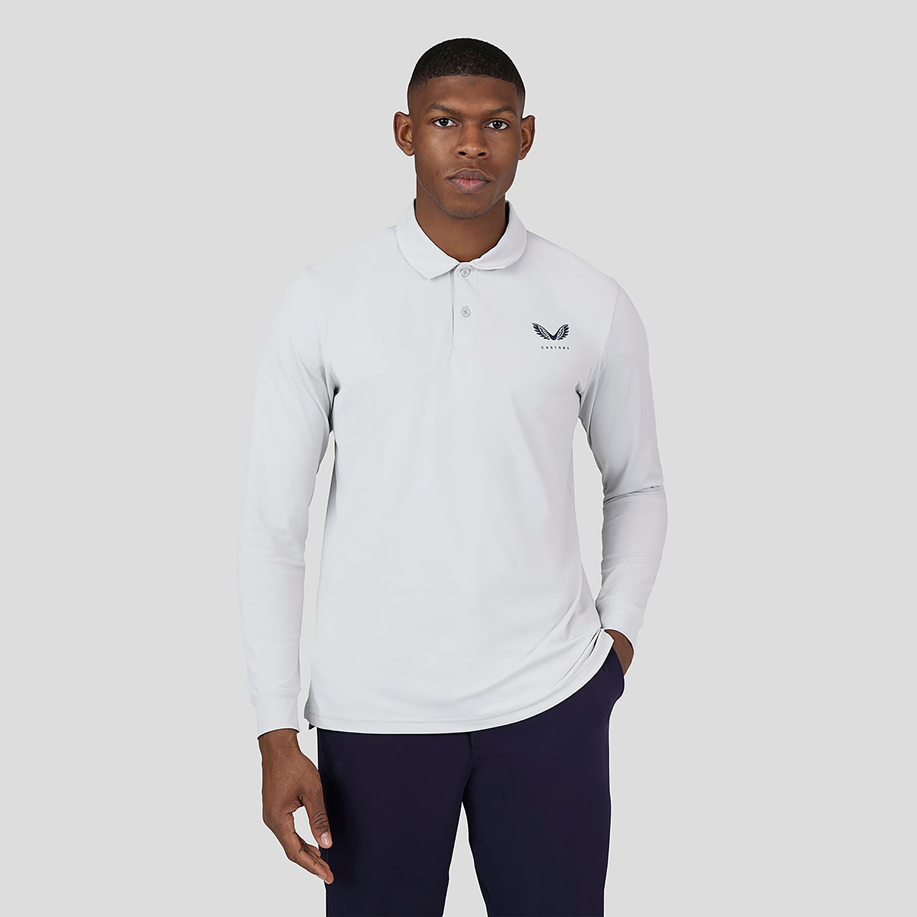 Castore Men's Collar Neck Short Sleeves Golf Essential Long Sleeve Polo T-Shirt - Ice Blue-men-clothing-sportswearandactivewear-tshirtsandpolos-image-1