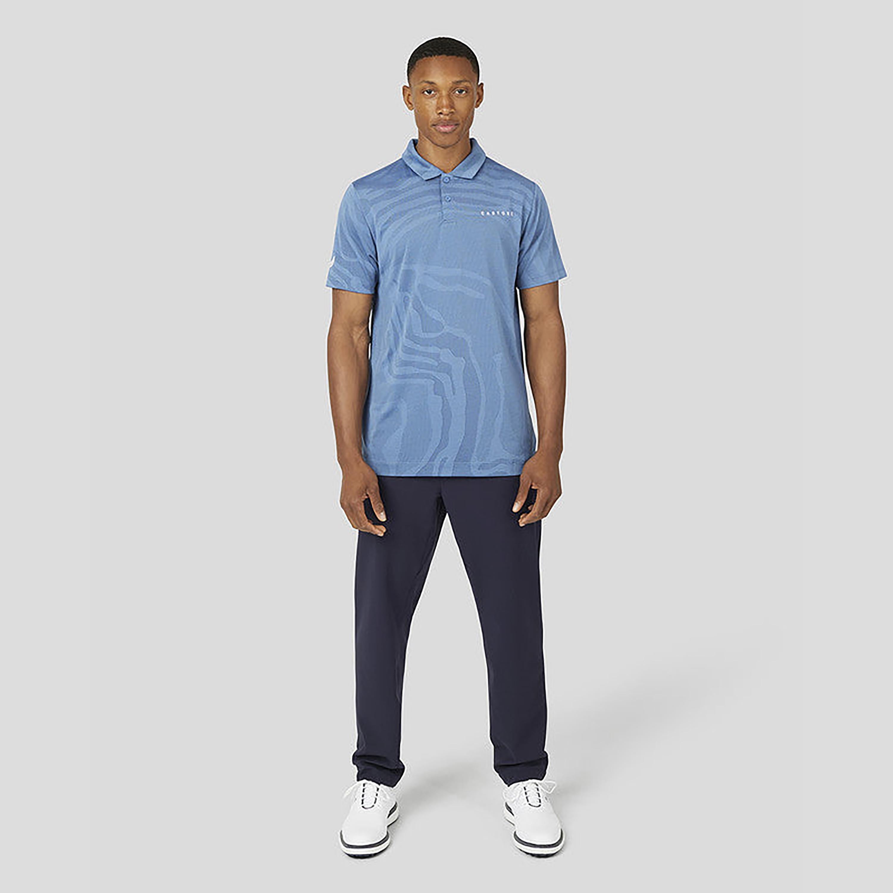 Castore Men's Collar Neck Short Sleeves Engineered Knit Polo T-Shirt - Blue-men-clothing-sportswearandactivewear-tshirtsandpolos-image-3