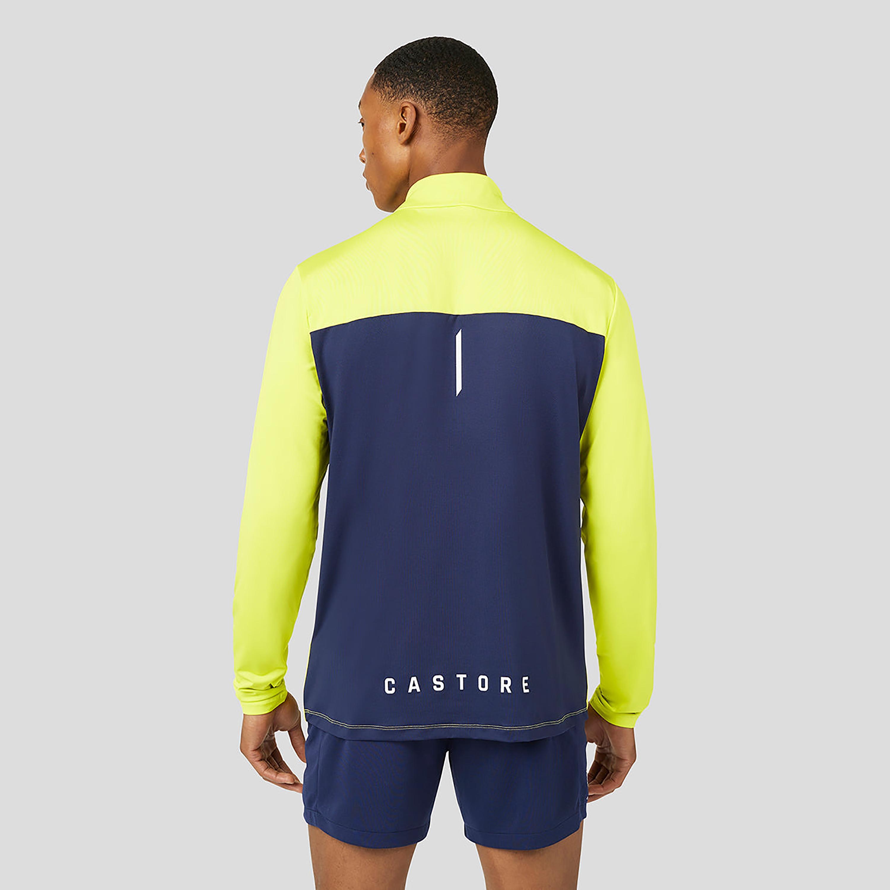Castore Men's Mock Neck Long Sleeves Colour Block 1/4 Zip T-Shirt - Green-men-clothing-sportswearandactivewear-tshirtsandpolos-image-2