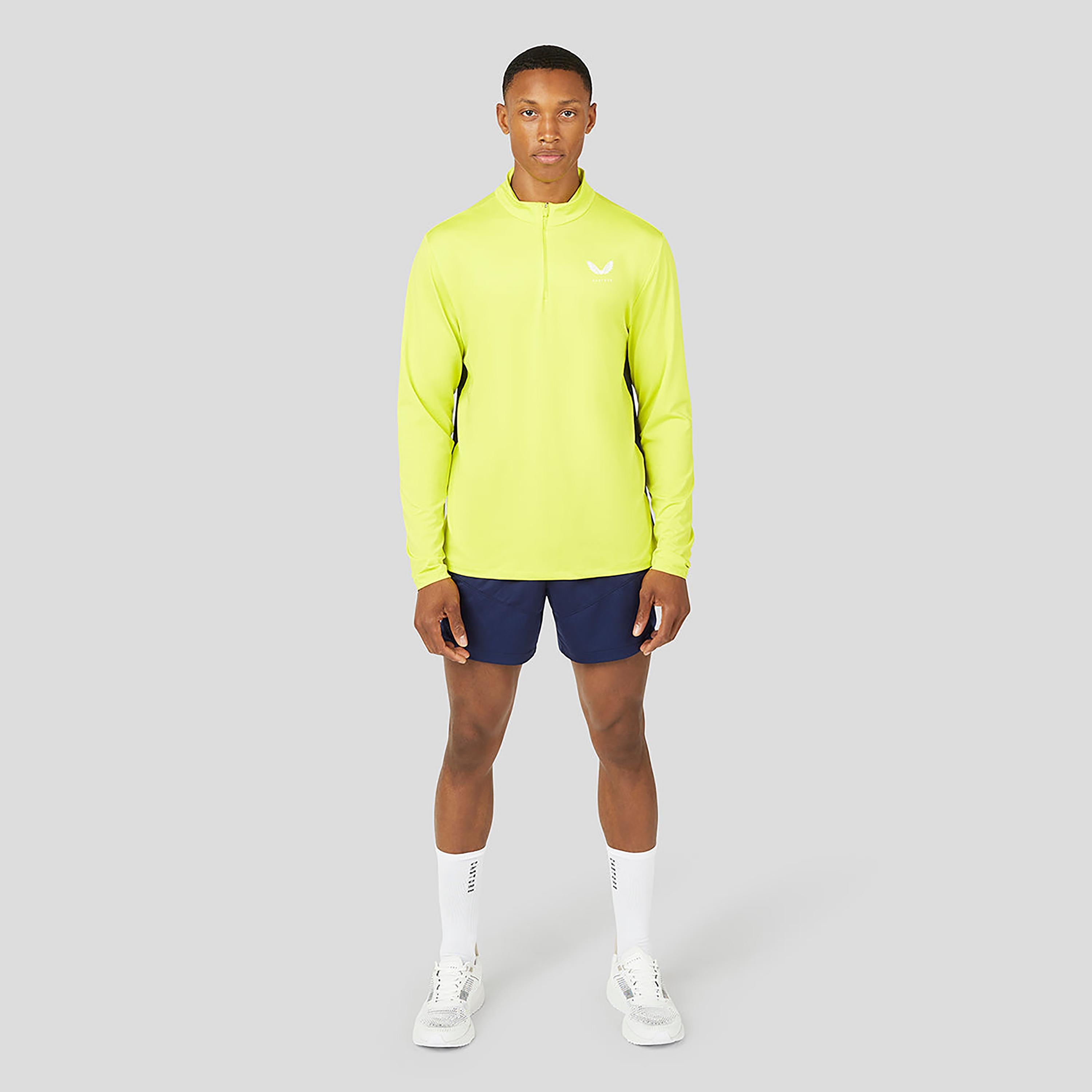 Castore Men's Mock Neck Long Sleeves Colour Block 1/4 Zip T-Shirt - Green-men-clothing-sportswearandactivewear-tshirtsandpolos-image-3