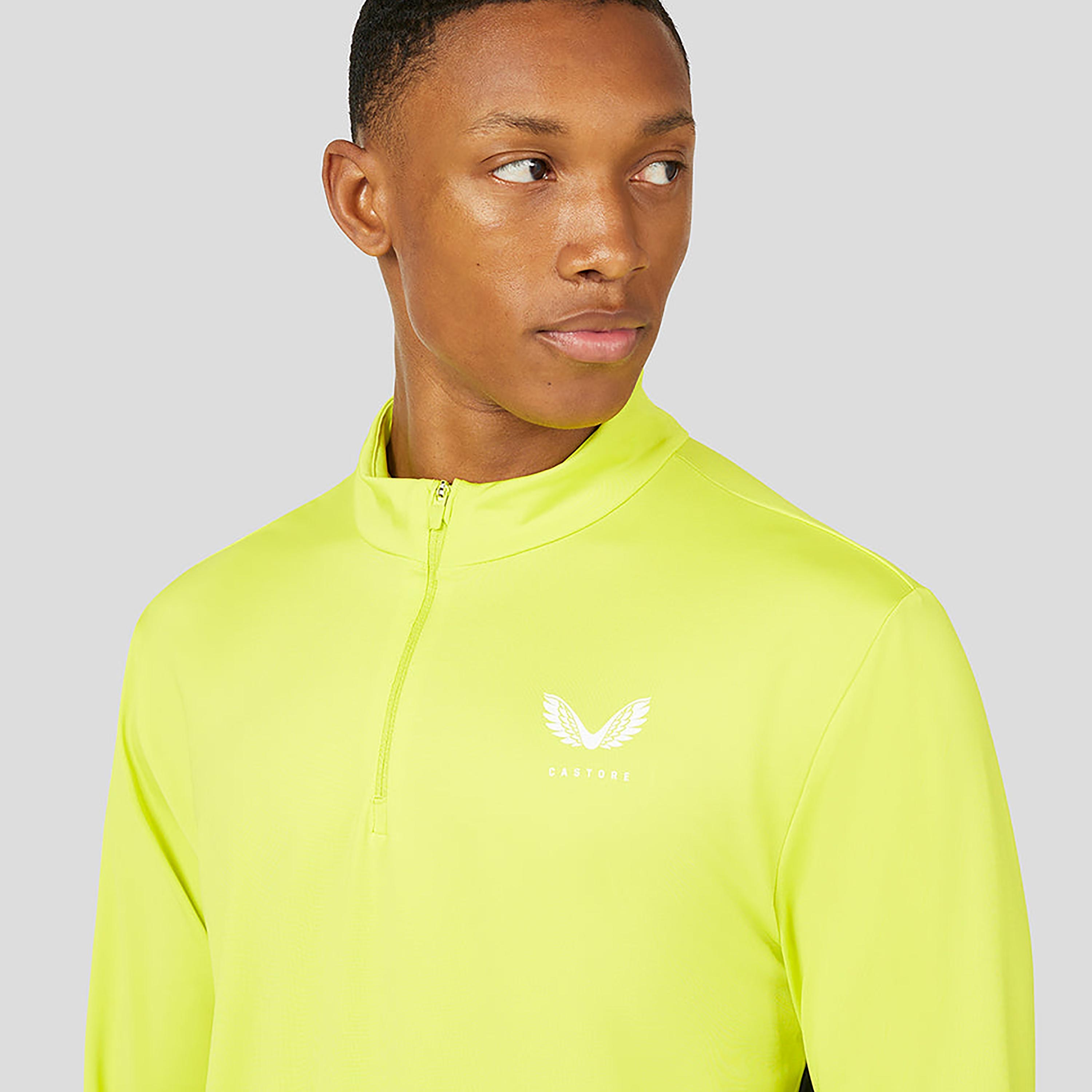 Castore Men's Mock Neck Long Sleeves Colour Block 1/4 Zip T-Shirt - Green-men-clothing-sportswearandactivewear-tshirtsandpolos-image-4
