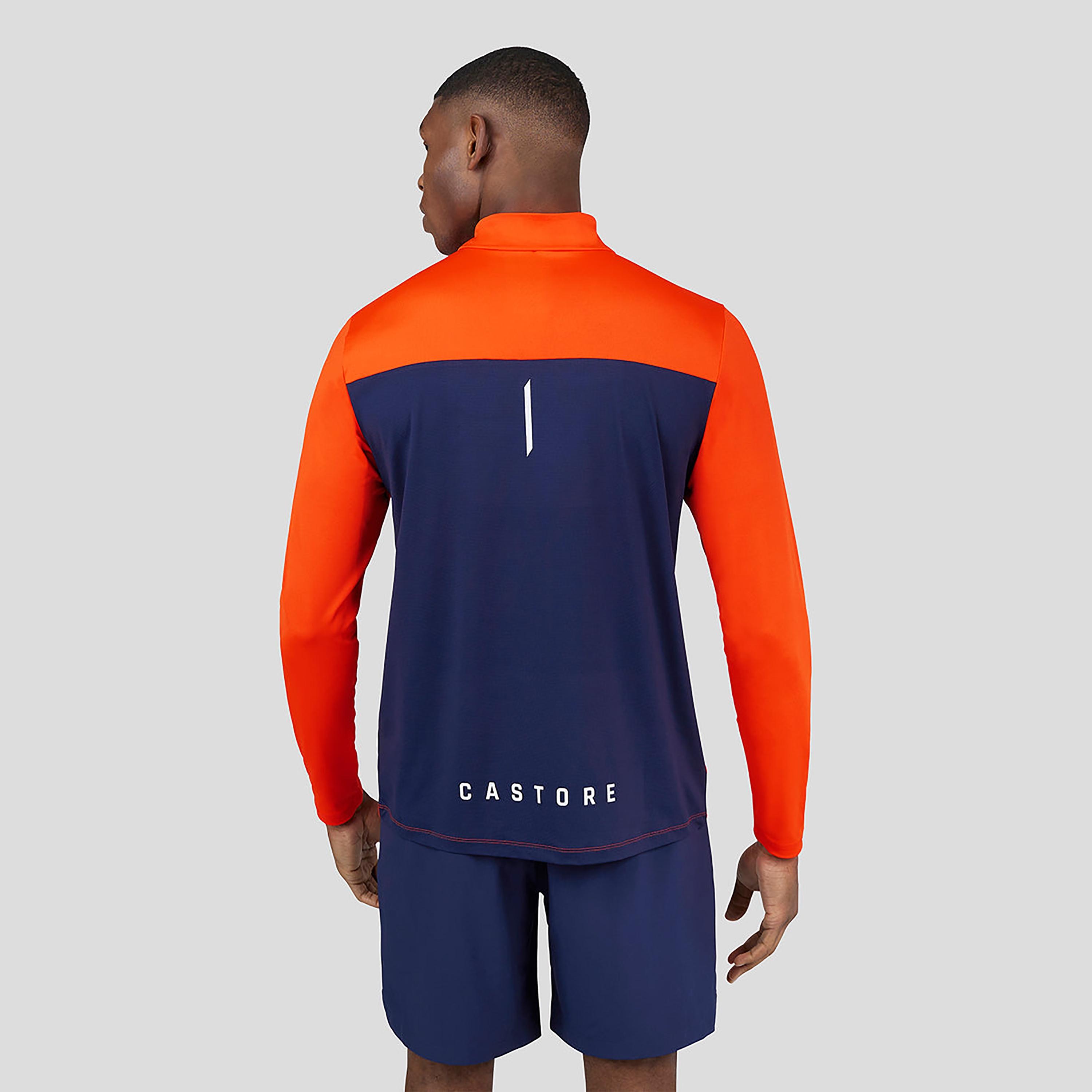 قميص رجال كاستور ذو ياقة وهمية بأكمام طويلة بلون 1/4 بسحاب - Orbage-men-clothing-sportswearandactivewear-tshirtsandpolos-image-2