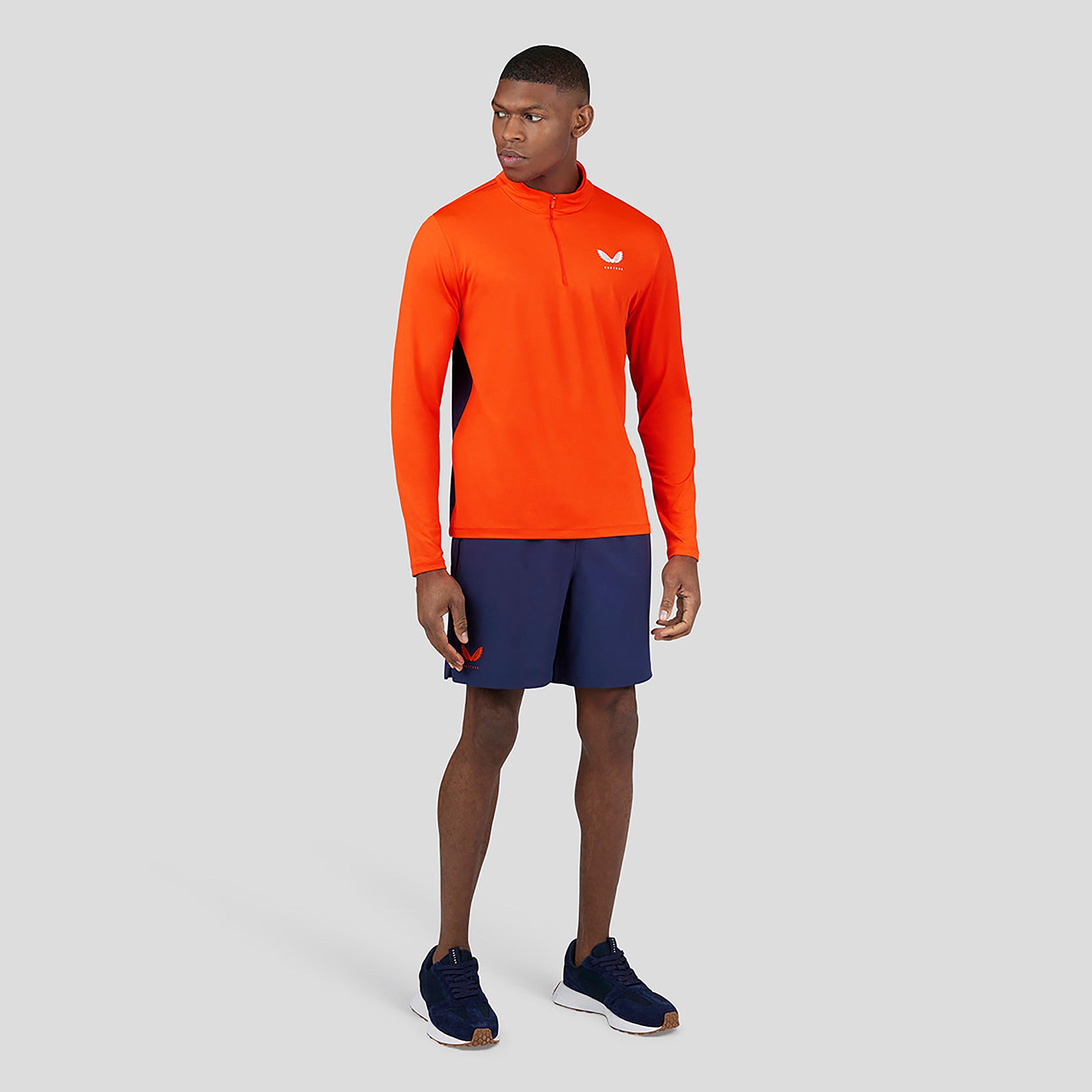 قميص رجال كاستور ذو ياقة وهمية بأكمام طويلة بلون 1/4 بسحاب - Orbage-men-clothing-sportswearandactivewear-tshirtsandpolos-image-3