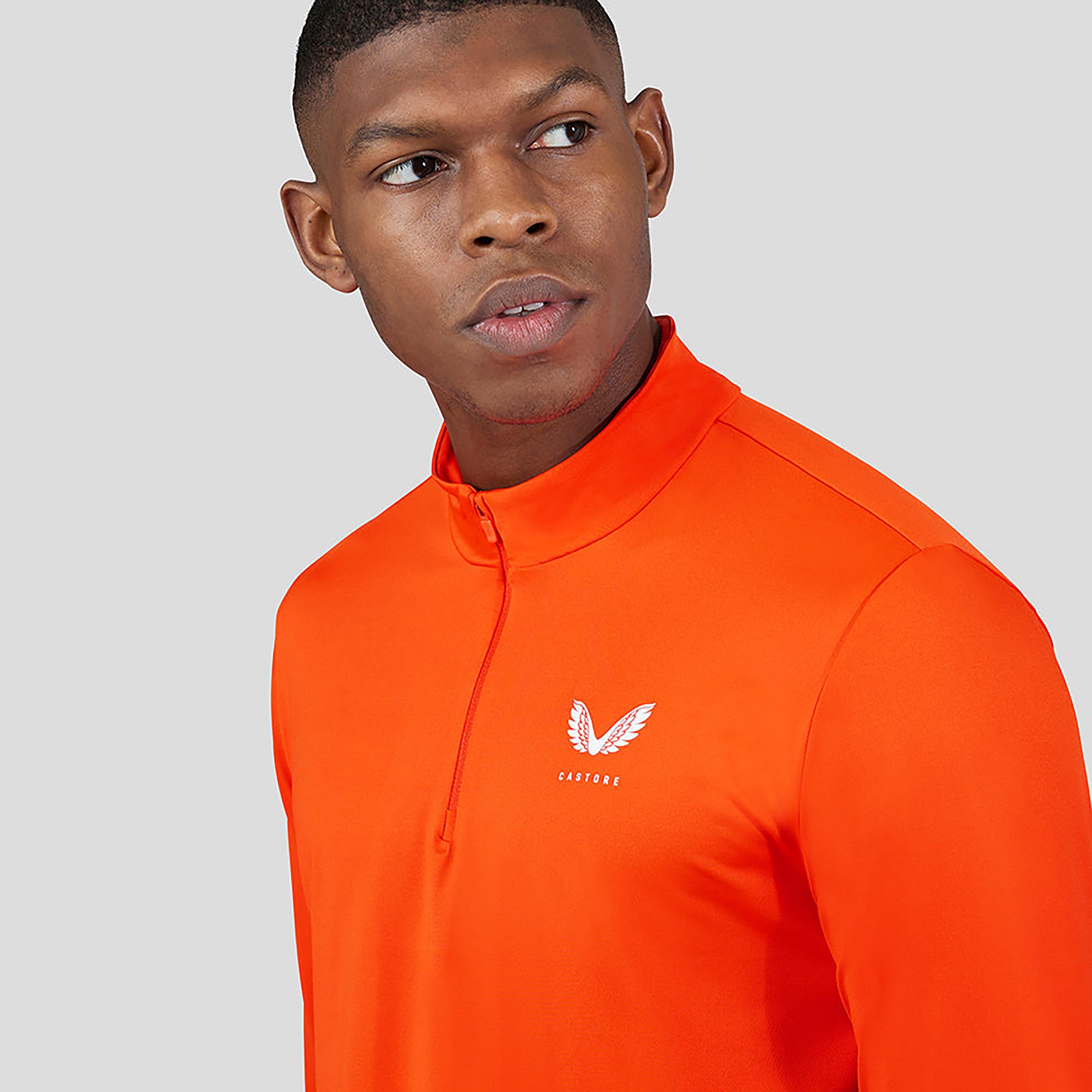 قميص رجال كاستور ذو ياقة وهمية بأكمام طويلة بلون 1/4 بسحاب - Orbage-men-clothing-sportswearandactivewear-tshirtsandpolos-image-4