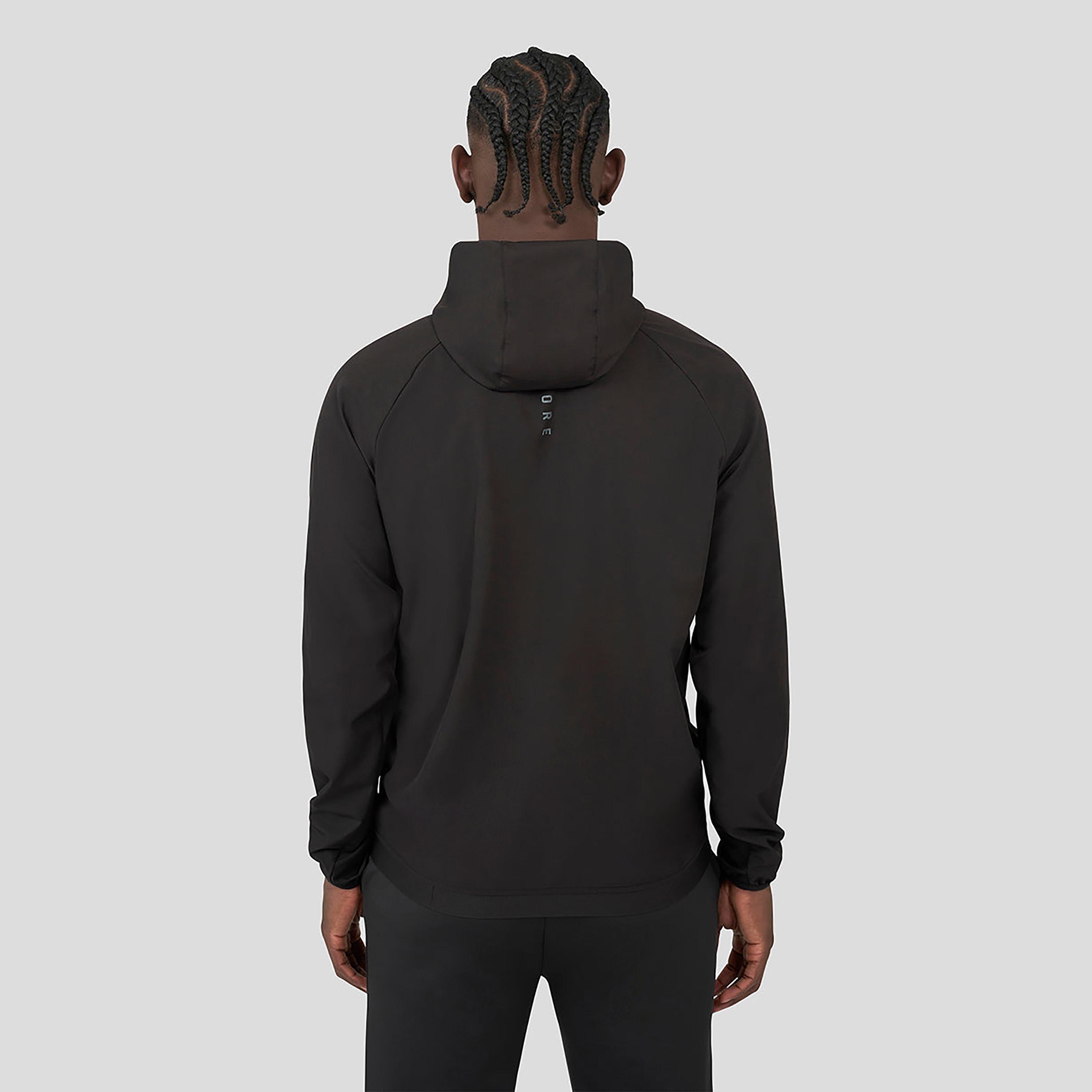 Castore Men's Hooded Neck Long Sleeves Cobalt Capsule Woven Zip-Through Hoodie - Black-men-clothing-sportswearandactivewear-hoodiesandsweatshirts-image-2