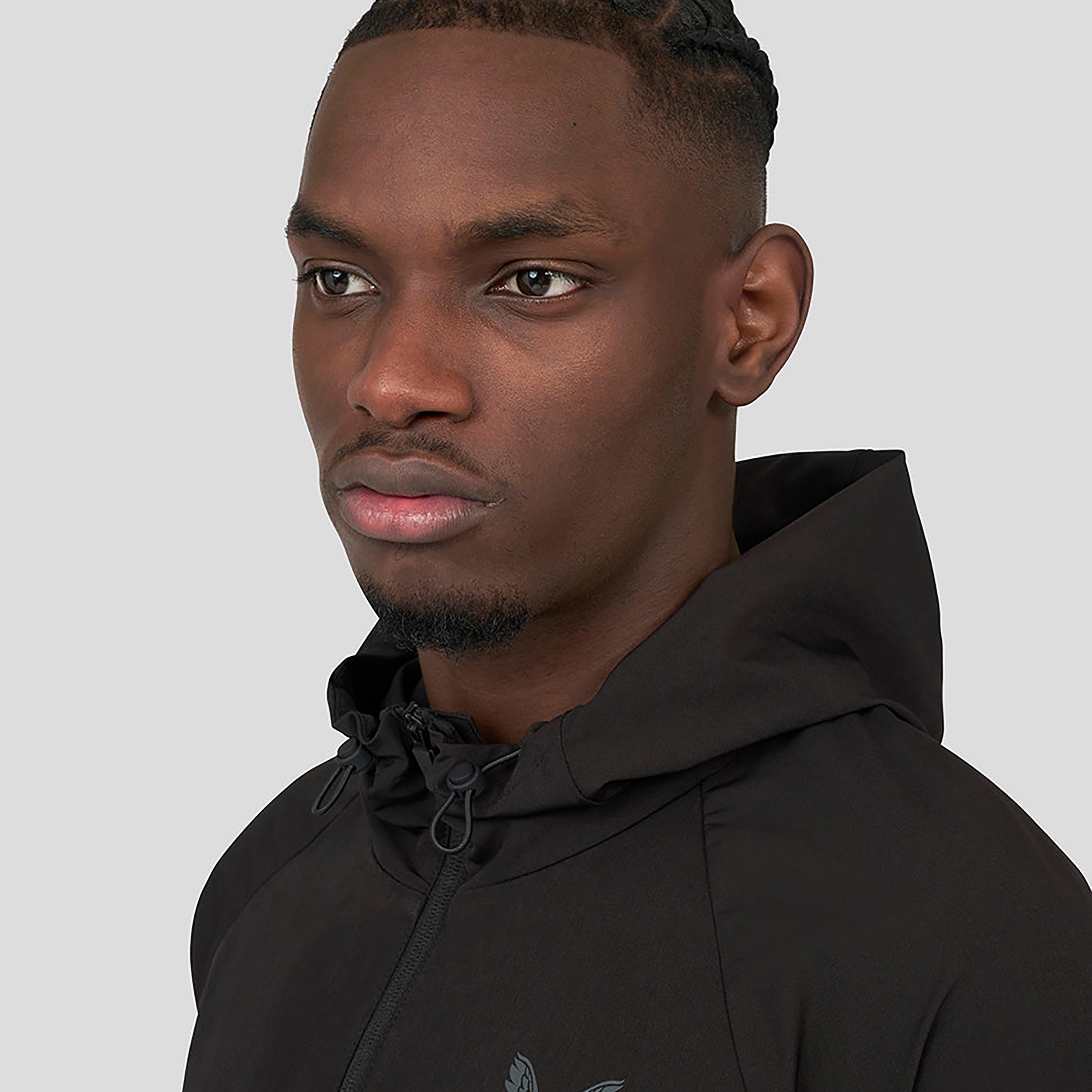 Castore Men's Hooded Neck Long Sleeves Cobalt Capsule Woven Zip-Through Hoodie - Black-men-clothing-sportswearandactivewear-hoodiesandsweatshirts-image-5