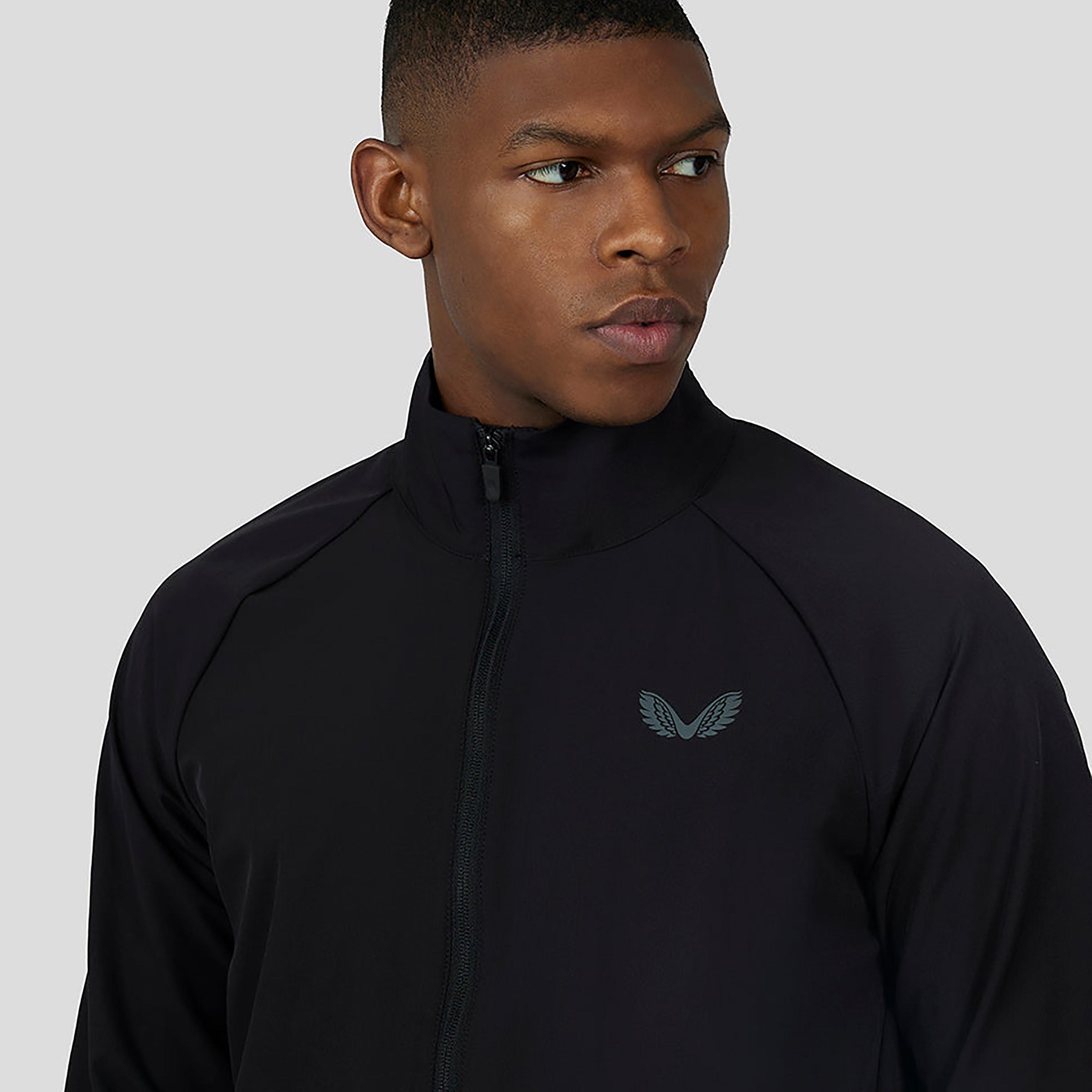 سترة كاستوري للرجال ذات ياقة عالية بأكمام طويلة من كبسولة كربونية منسوجة - أسود-men-clothing-jacketsandblazers-jackets-image-4