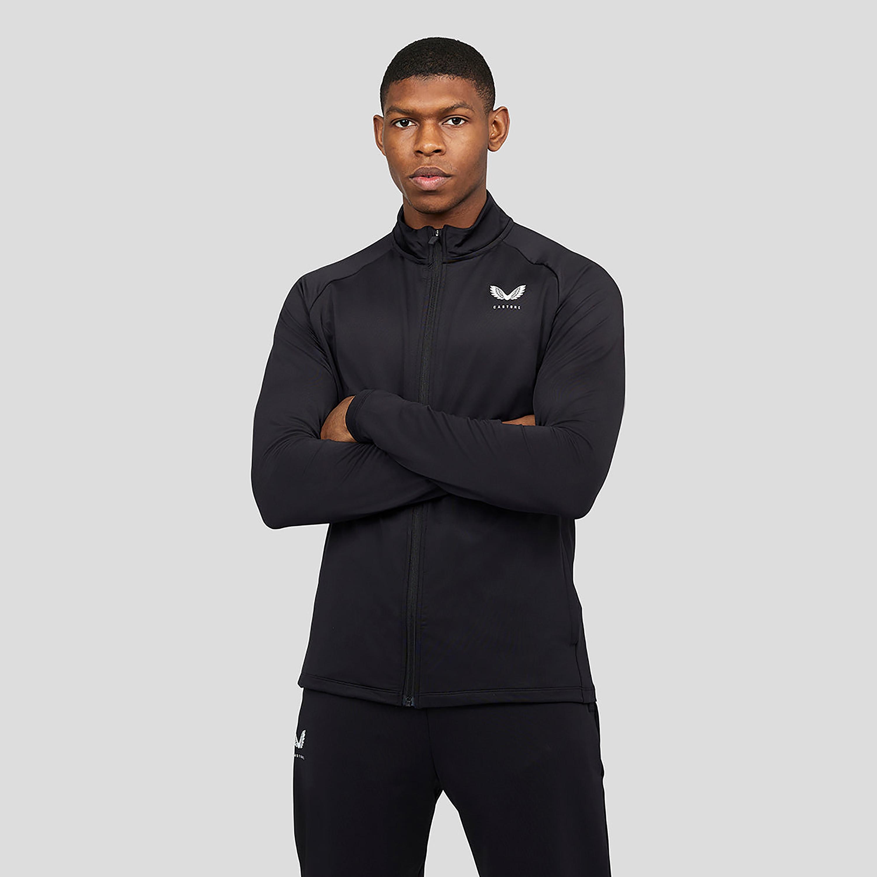 قميص رياضي رجالي برقبة وأكمام طويلة من كاستوري - أسود-men-clothing-sportswearandactivewear-tshirtsandpolos-image-1