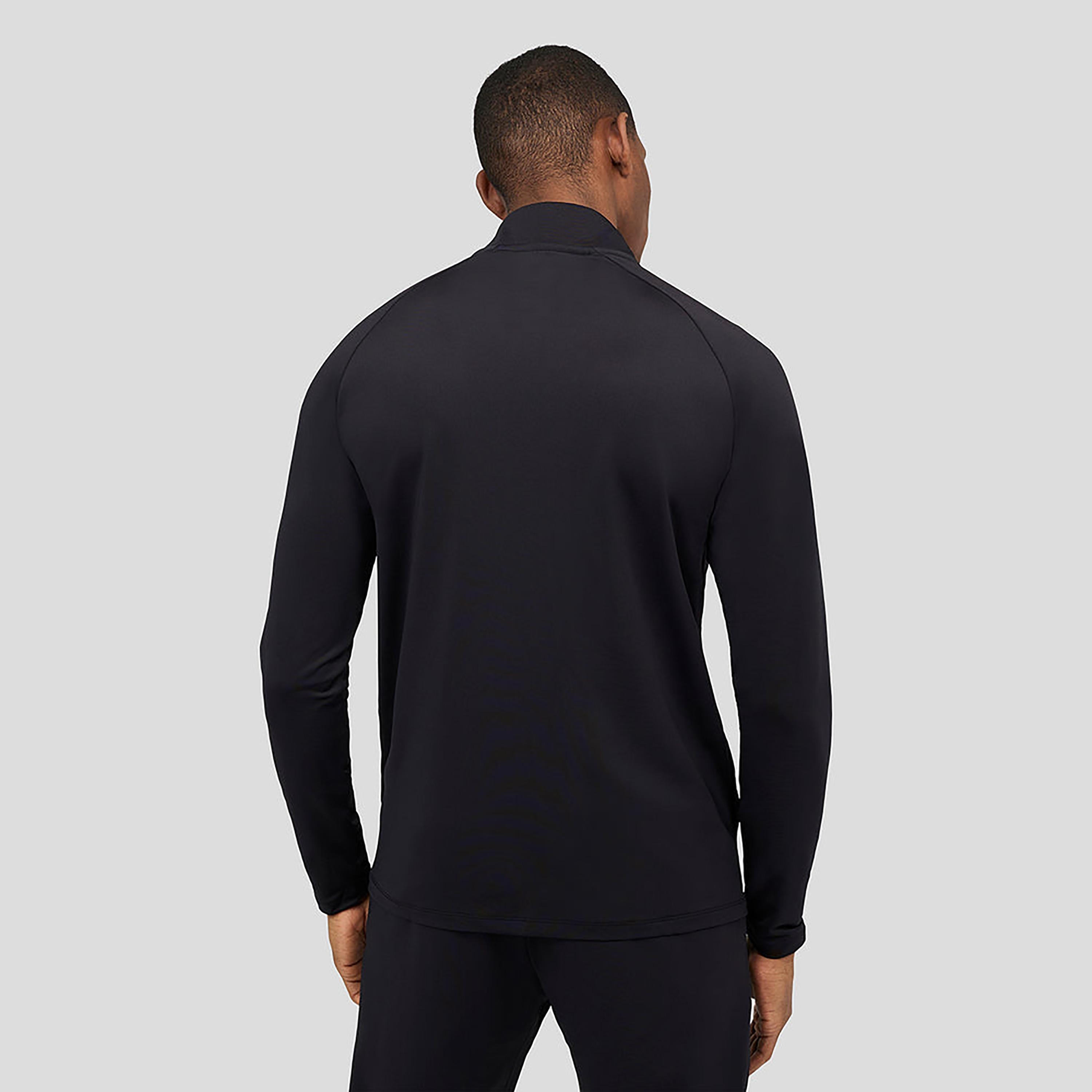 قميص رياضي رجالي برقبة وأكمام طويلة من كاستوري - أسود-men-clothing-sportswearandactivewear-tshirtsandpolos-image-2