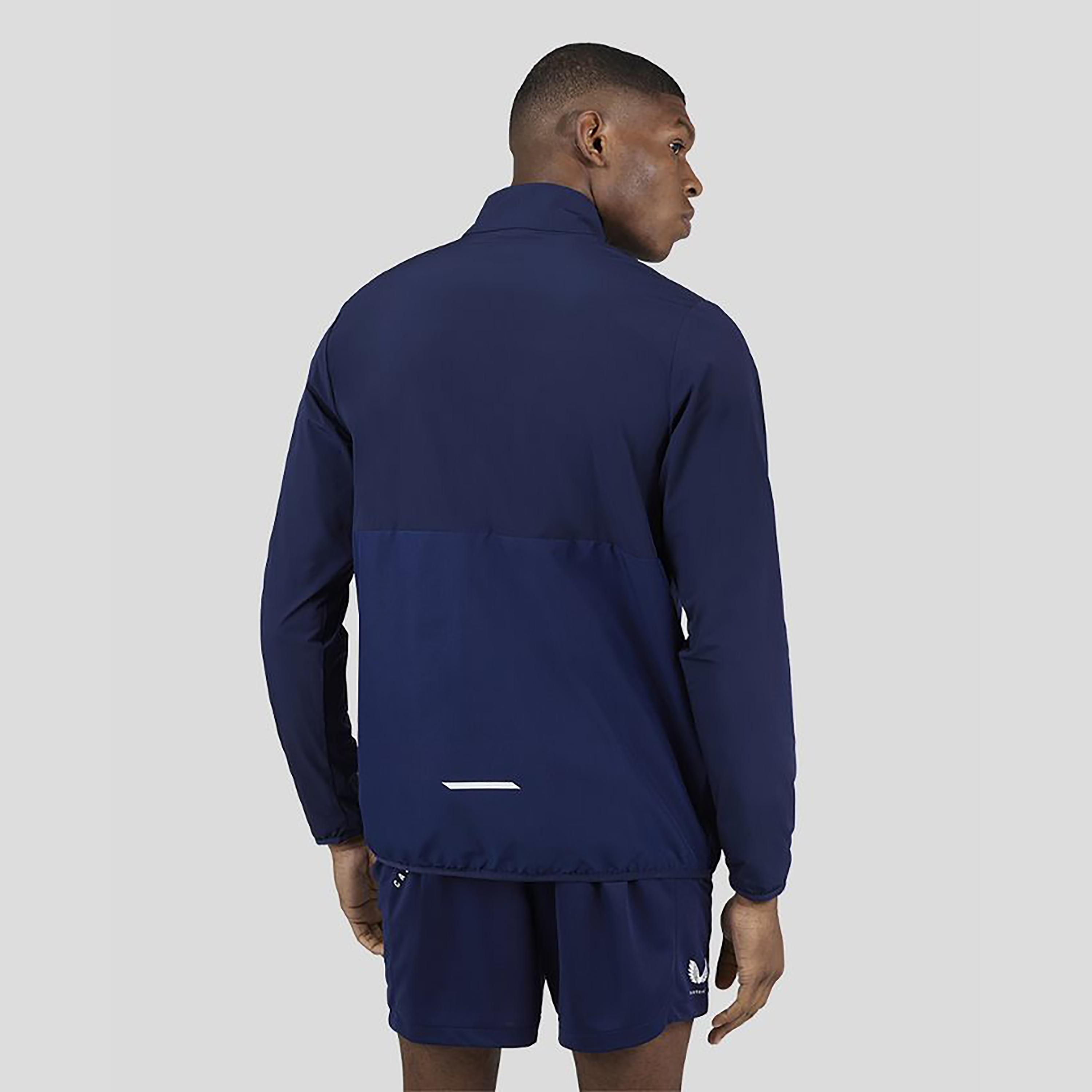قميص كاستوري للرجال بياقة عالية بأكمام طويلة، بأكمام طويلة نصف زيبلايد - كحلي-men-clothing-jacketsandblazers-jackets-image-2