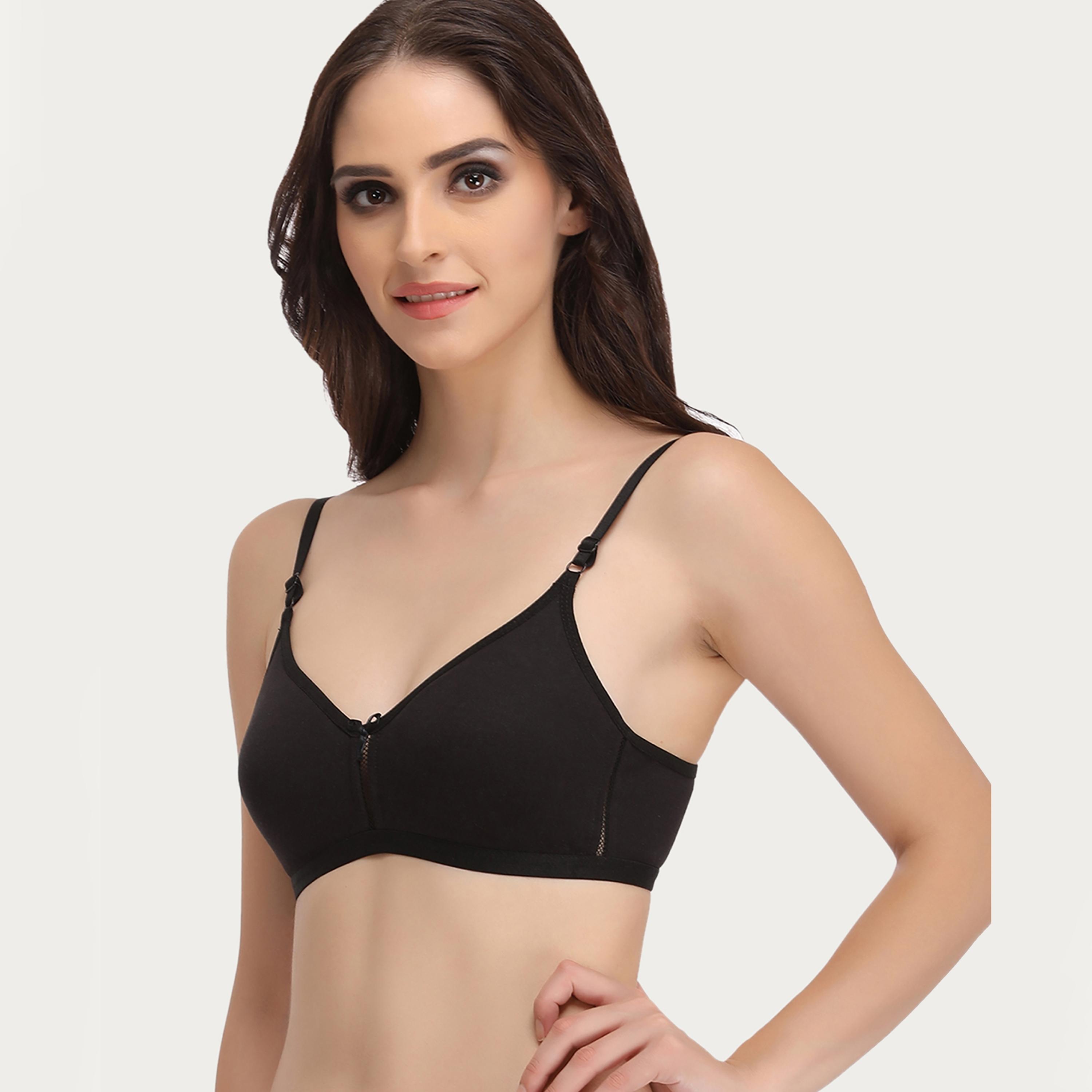 Clovia Pack of 3 Smoothie Non-Padded Non-Wired Full Coverage Women's Bra Cotton Rich in Multicolour-women-clothing-lingerie-bras-image-10