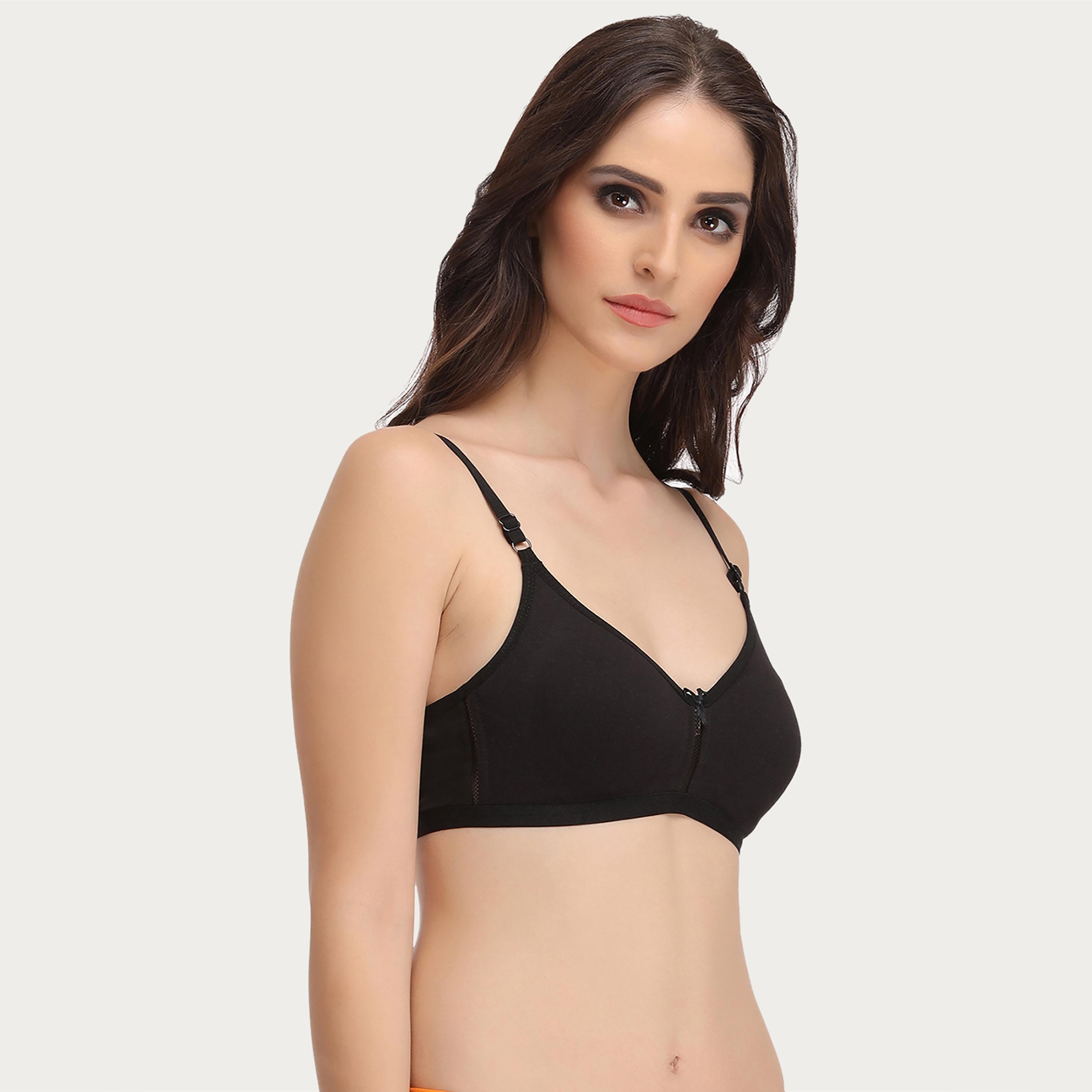 Clovia Pack of 3 Smoothie Non-Padded Non-Wired Full Coverage Women's Bra Cotton Rich in Multicolour-women-clothing-lingerie-bras-image-11