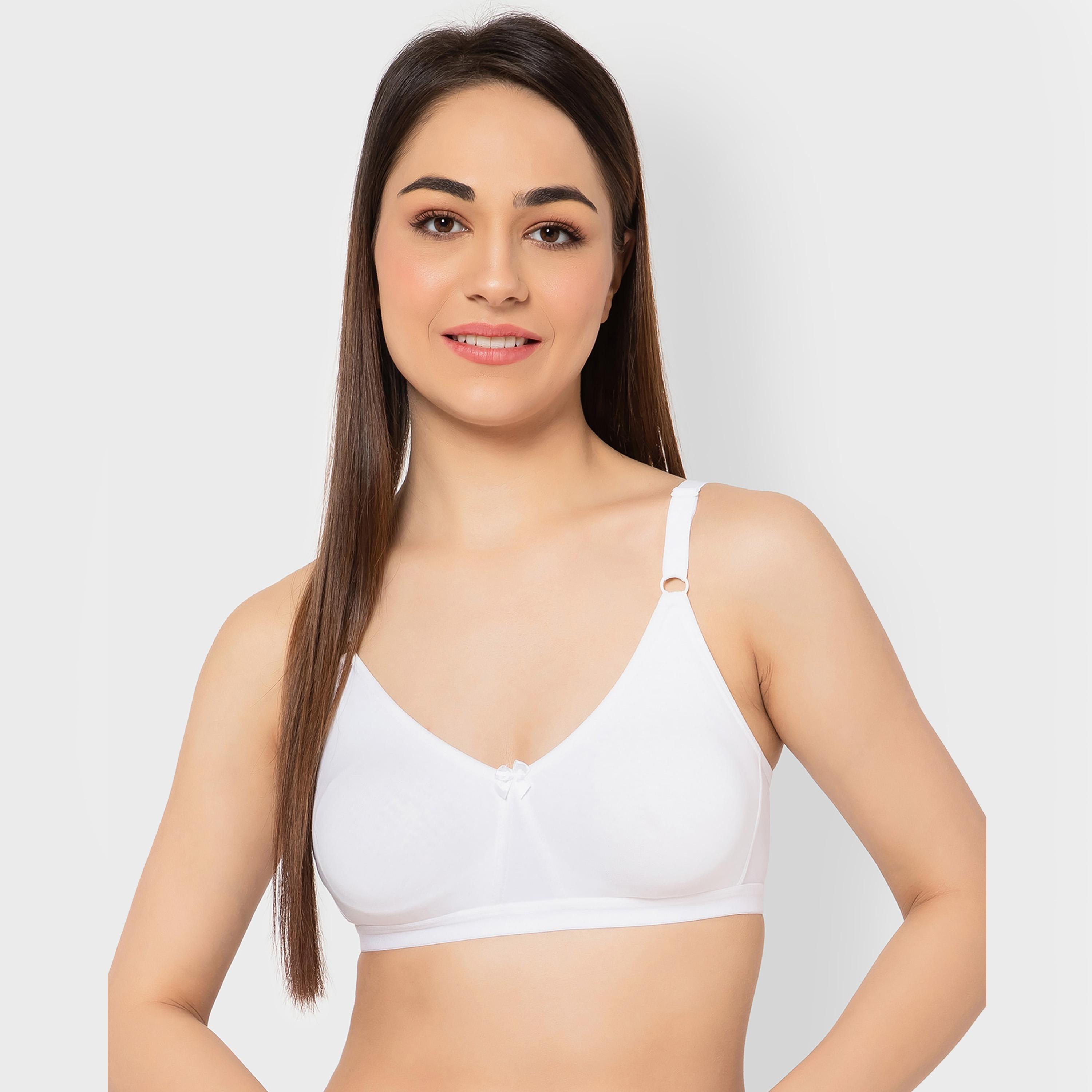 Clovia Pack of 3 Non-Padded Non-Wired Full Figure T-shirt Women's Bra - Cotton in Multicolour-women-clothing-lingerie-bras-image-11