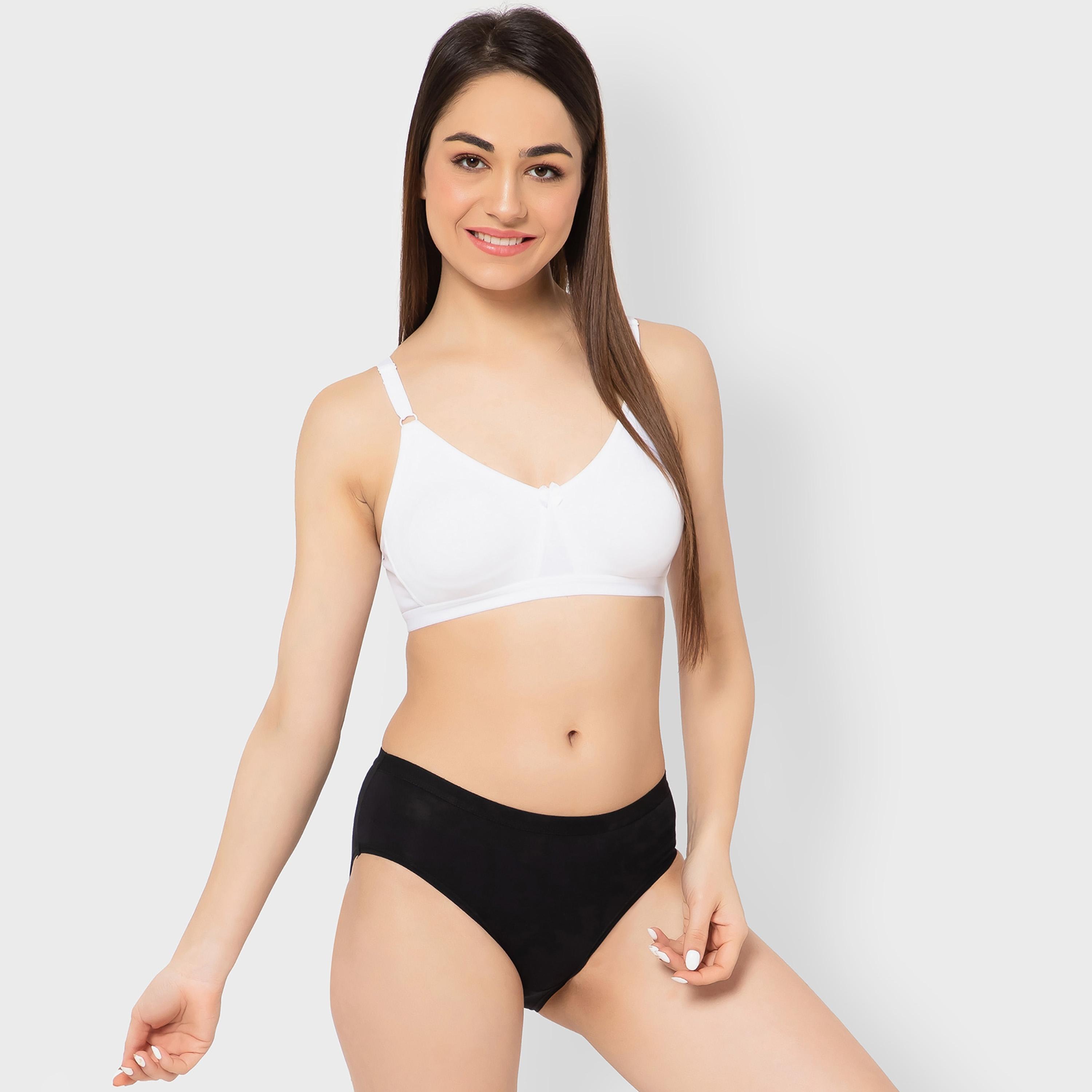 Clovia Pack of 3 Non-Padded Non-Wired Full Figure T-shirt Women's Bra - Cotton in Multicolour-women-clothing-lingerie-bras-image-16
