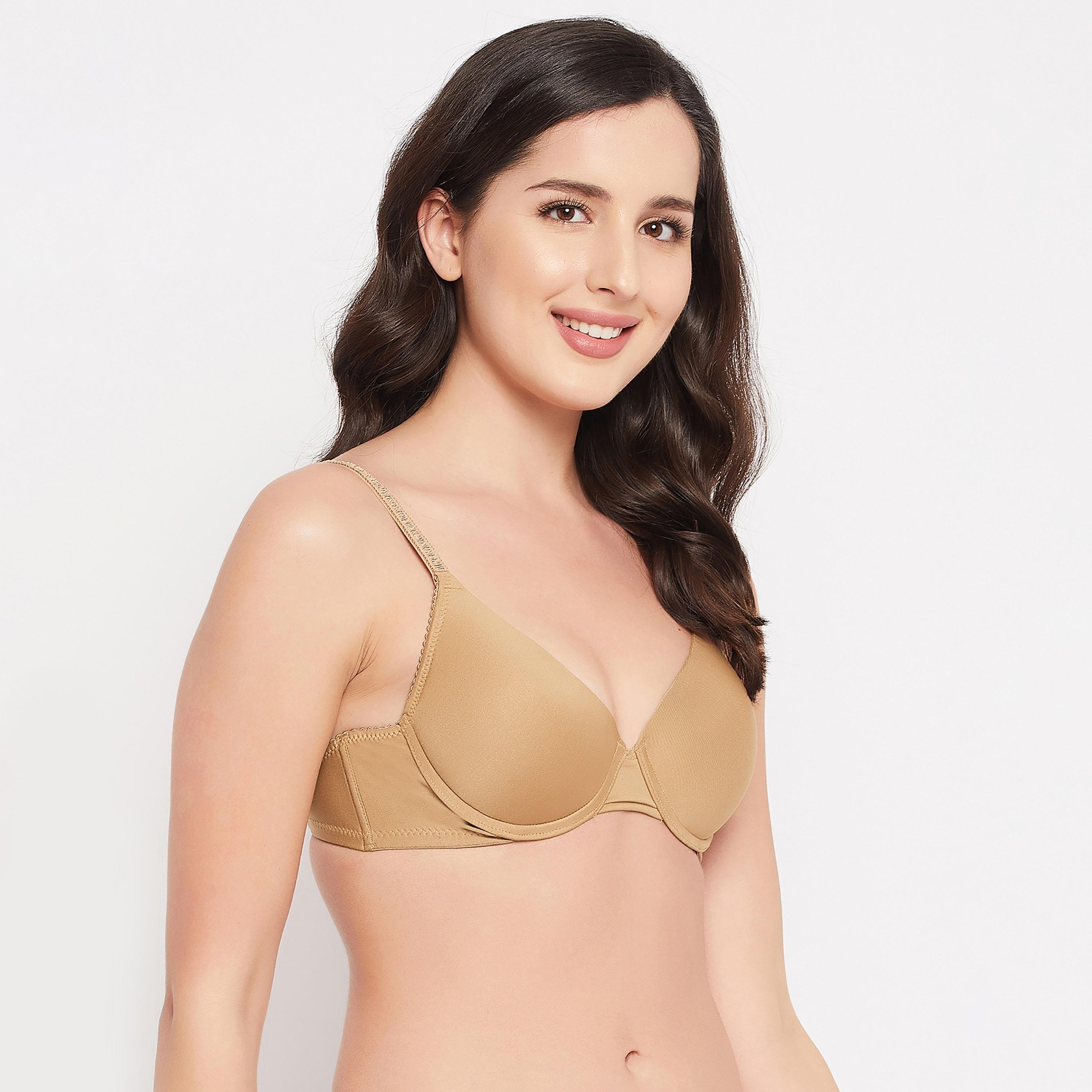Clovia Pack of 2 Level 1 Push-Up Padded Underwired Demi Cup T-shirt Women's Bra in Multicolour-women-clothing-lingerie-bras-image-2