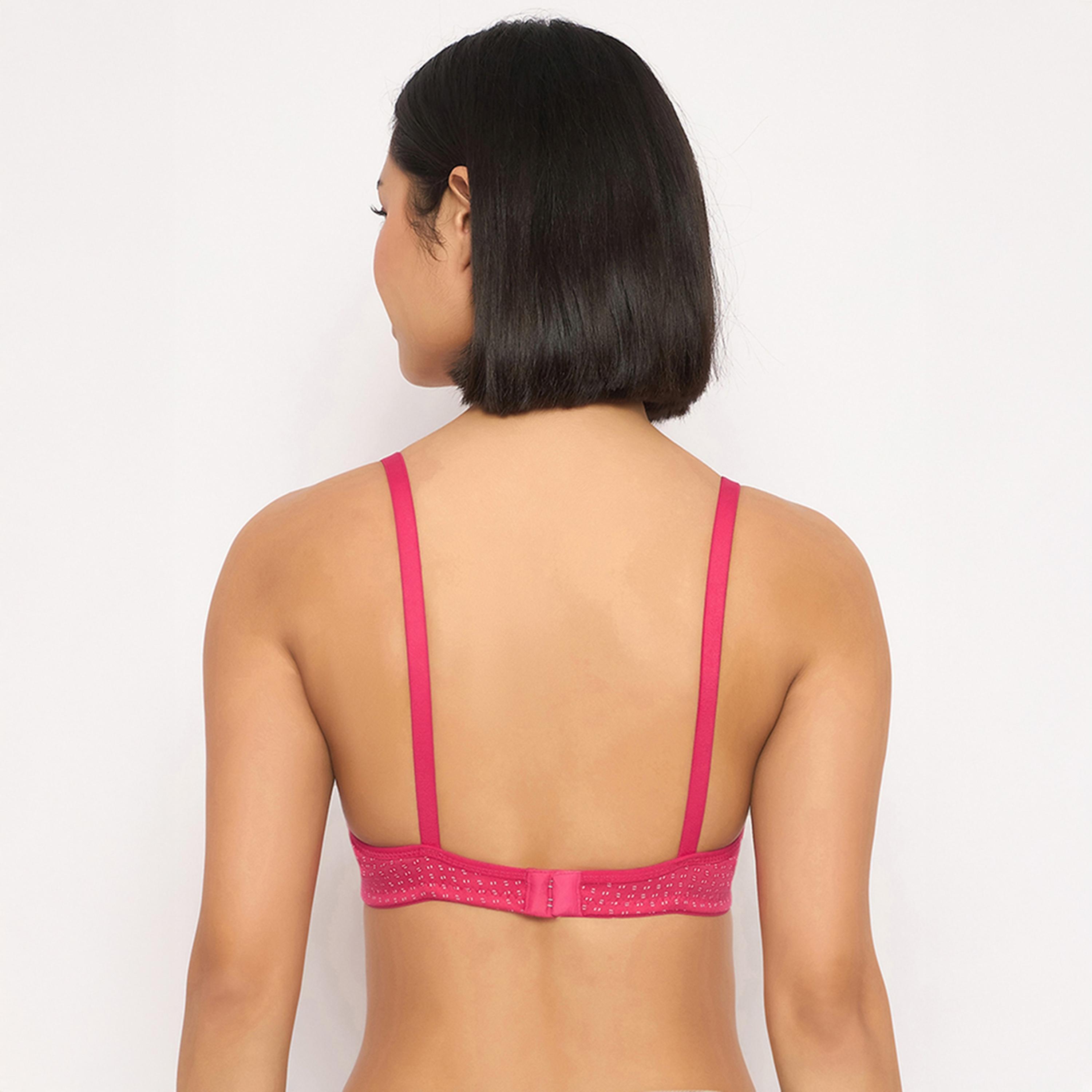 Clovia Pack of 2 Non-Padded Non-Wired Full Coverage Printed Women's T-Shirt Bra in Navy | Pink - Cotton Rich-women-clothing-lingerie-bras-image-11