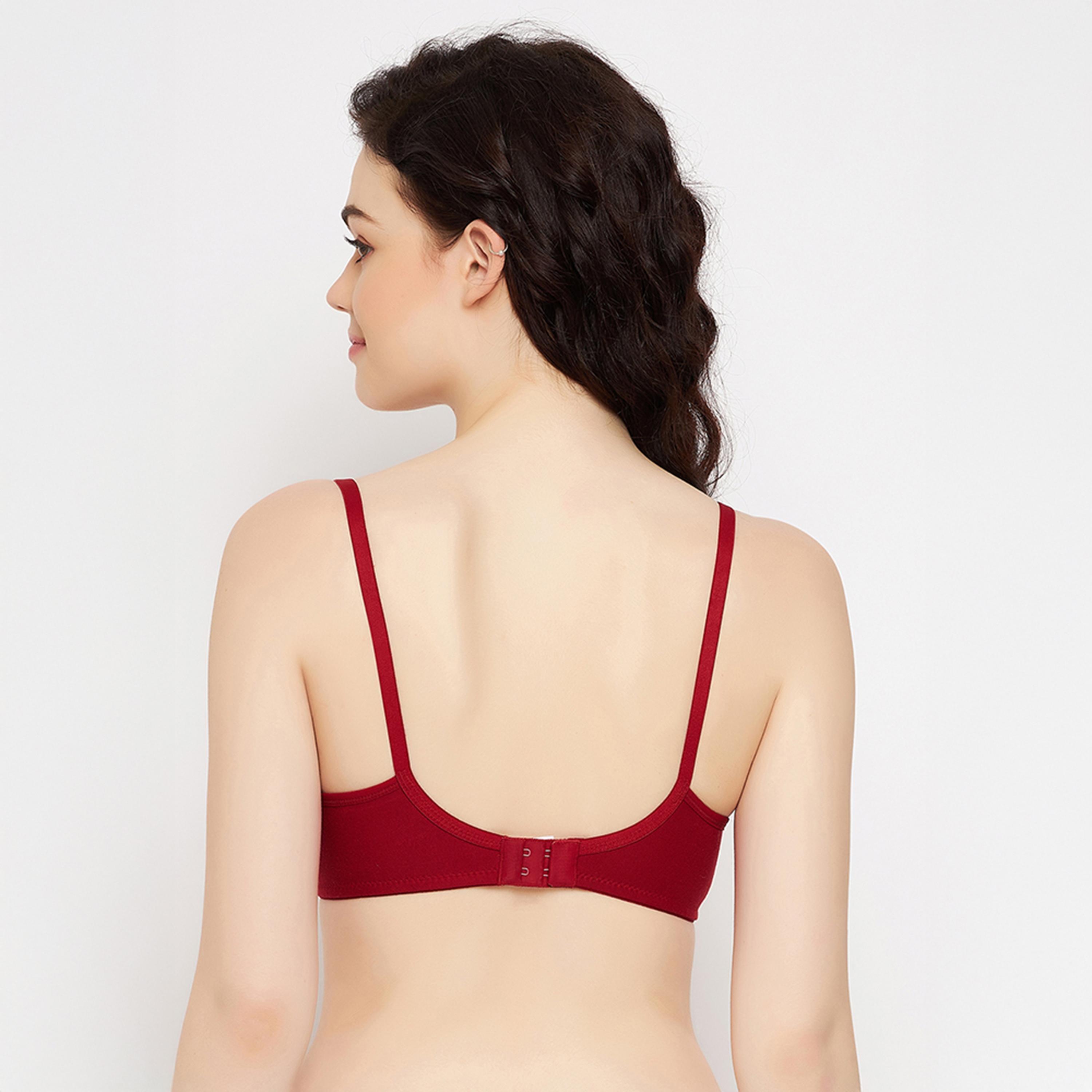Clovia Pack of 2 Non-Padded Non-Wired Full Coverage Women's Bra in Black | Maroon - Cotton-women-clothing-lingerie-bras-image-11