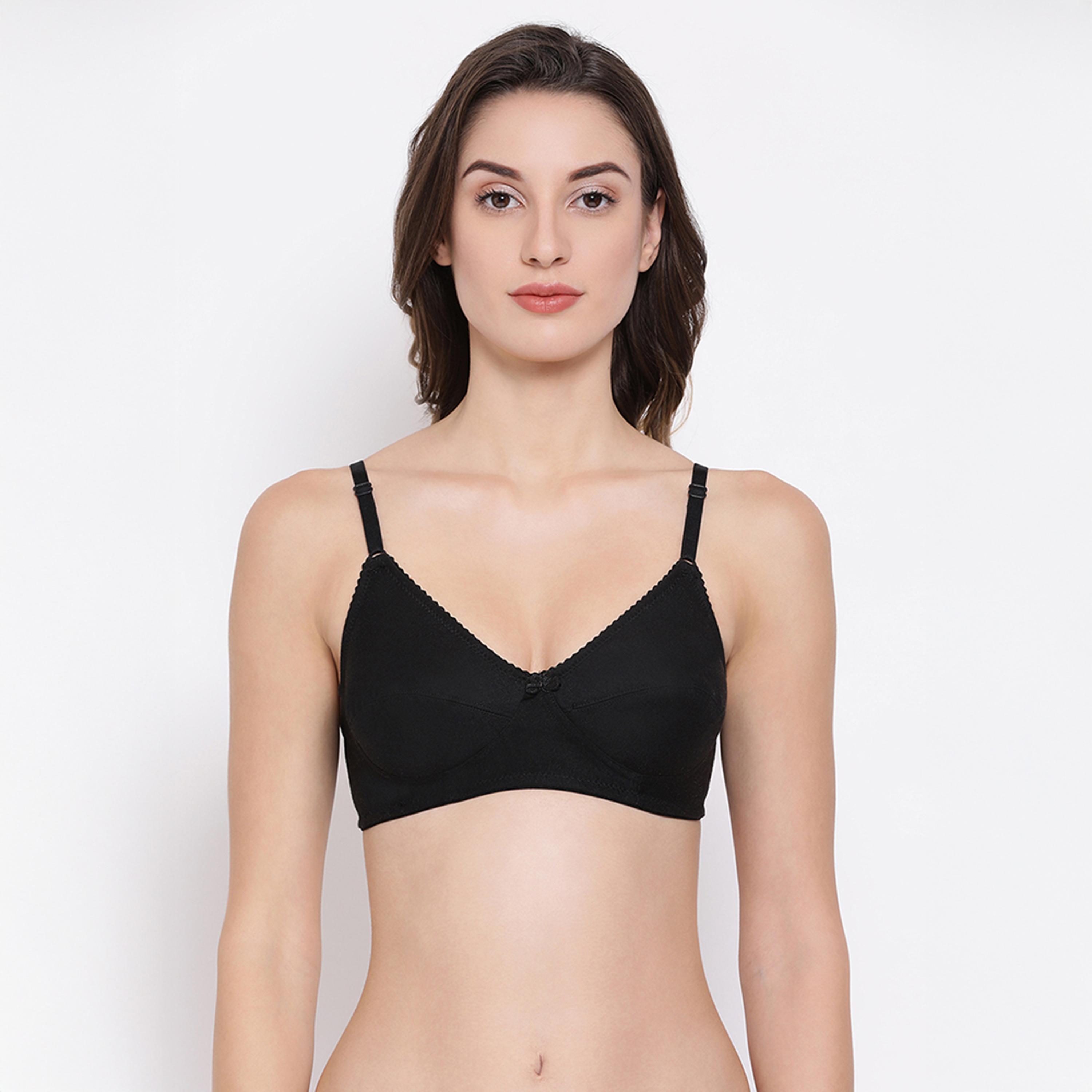 Clovia Pack of 2 Non-Padded Non-Wired Full Coverage Women's Bra in Black | Maroon - Cotton-women-clothing-lingerie-bras-image-4