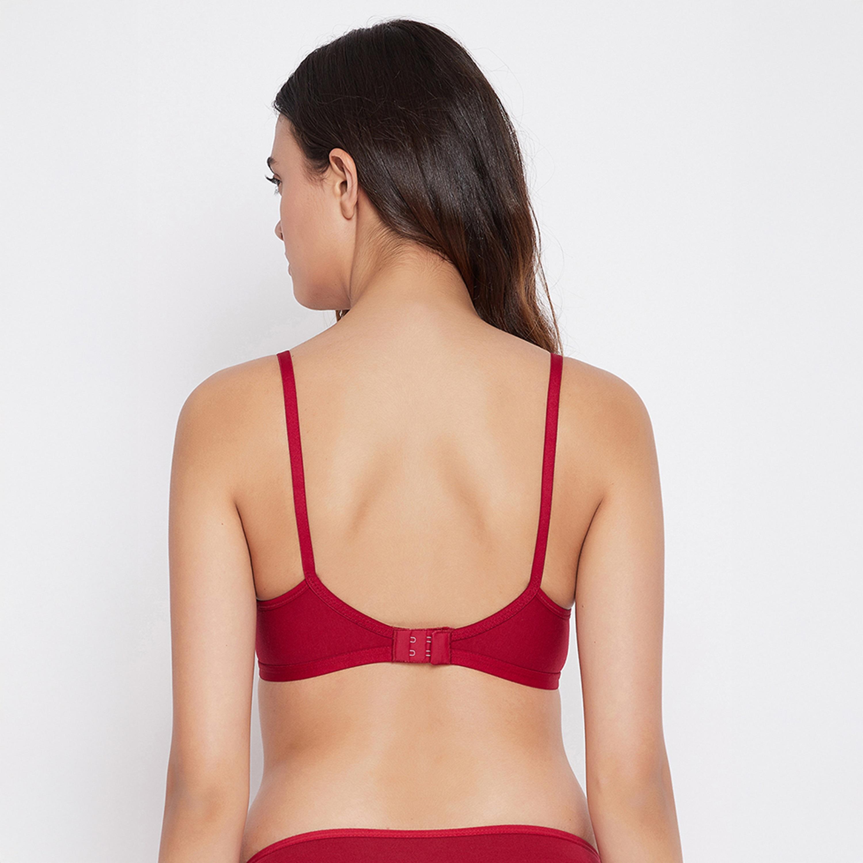 Clovia Pack of 2 Smoothie Non-Padded Non-Wired Full Coverage Women's Bra in Maroon | Blue - Cotton Rich-women-clothing-lingerie-bras-image-10